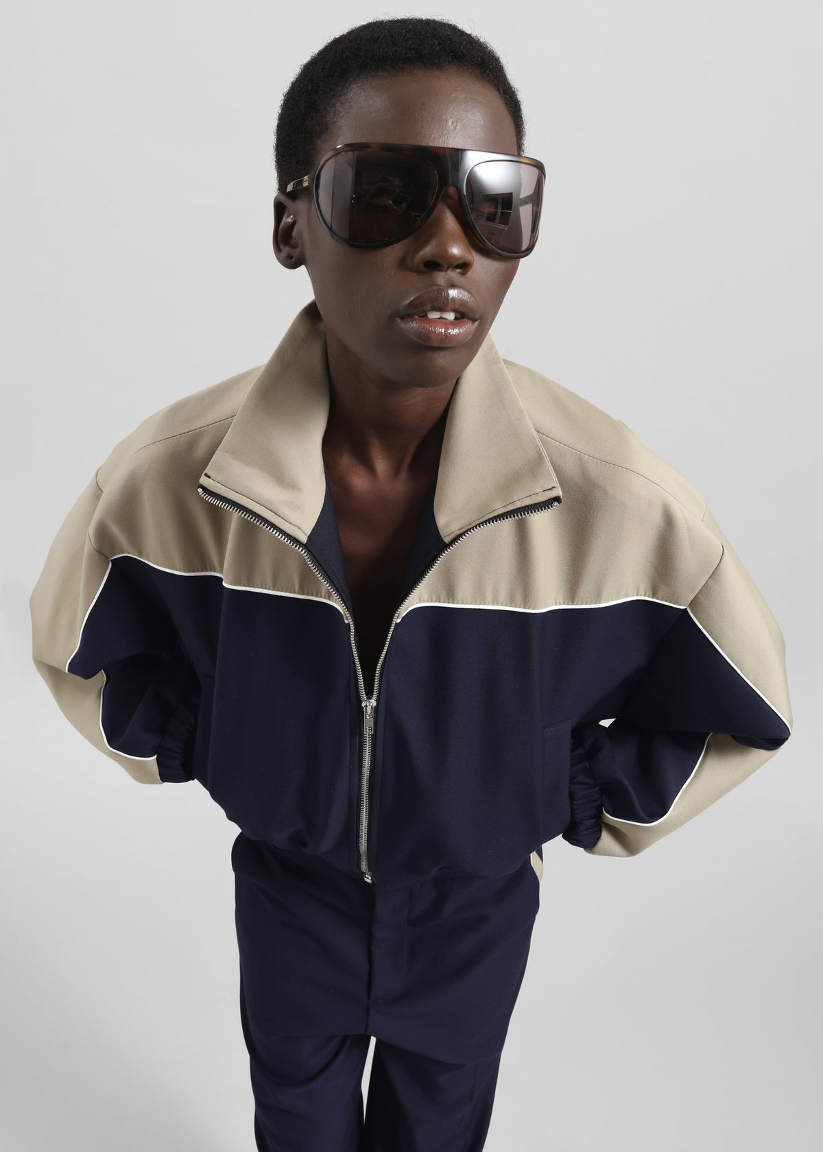 Penally Cropped Jacket - Navy – view 1 of 11