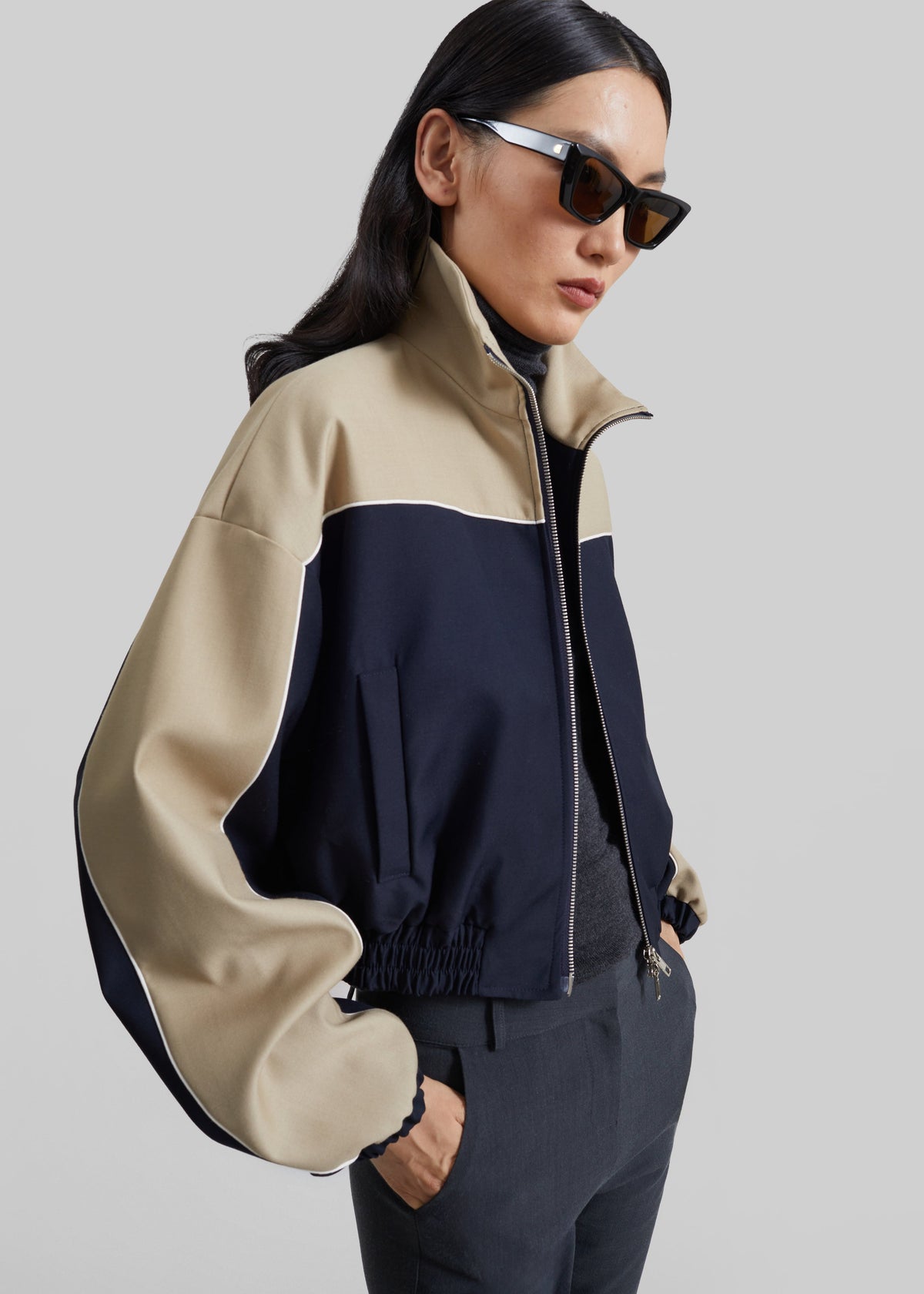 Penally Cropped Jacket - Navy – view 7 of 11