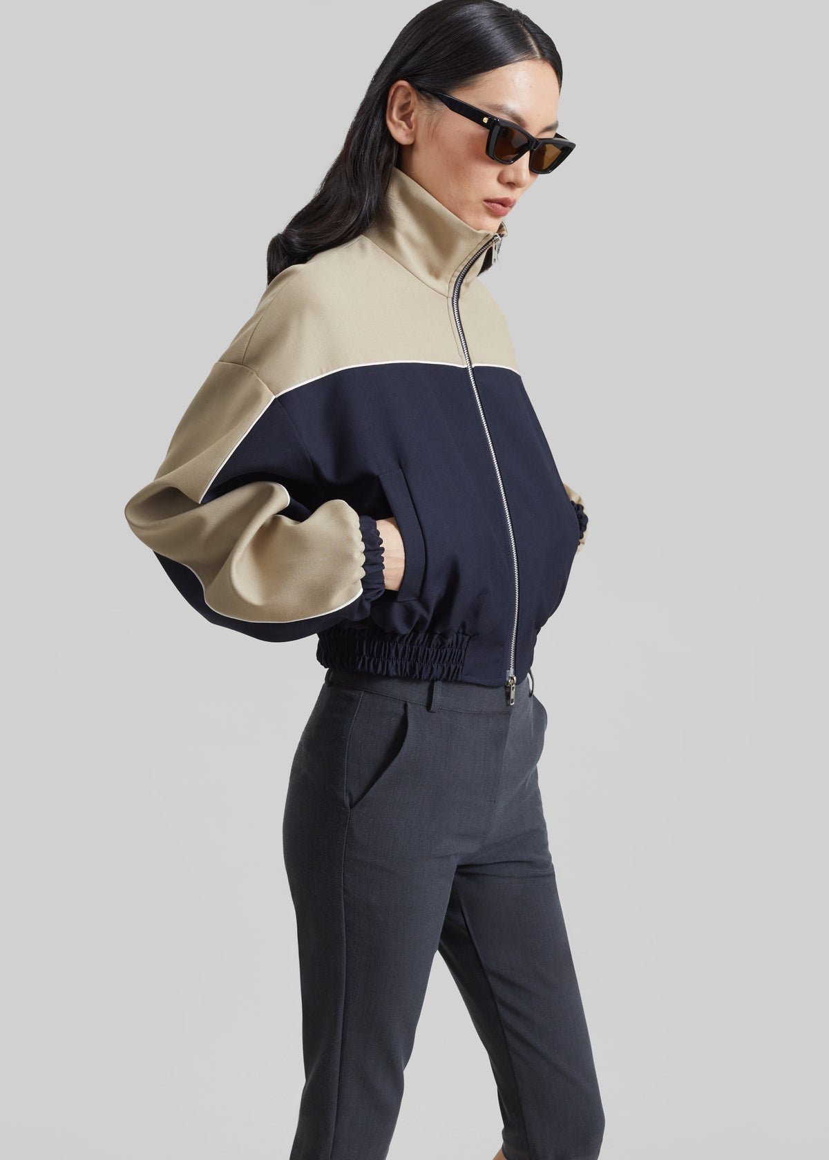 Penally Cropped Jacket - Navy – view 2 of 11