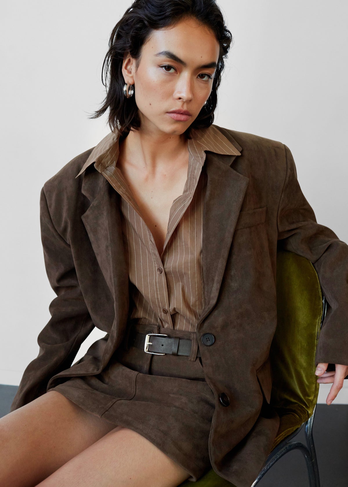 Peoria Faux Suede Mini Skirt - Brown – view 1 of 14