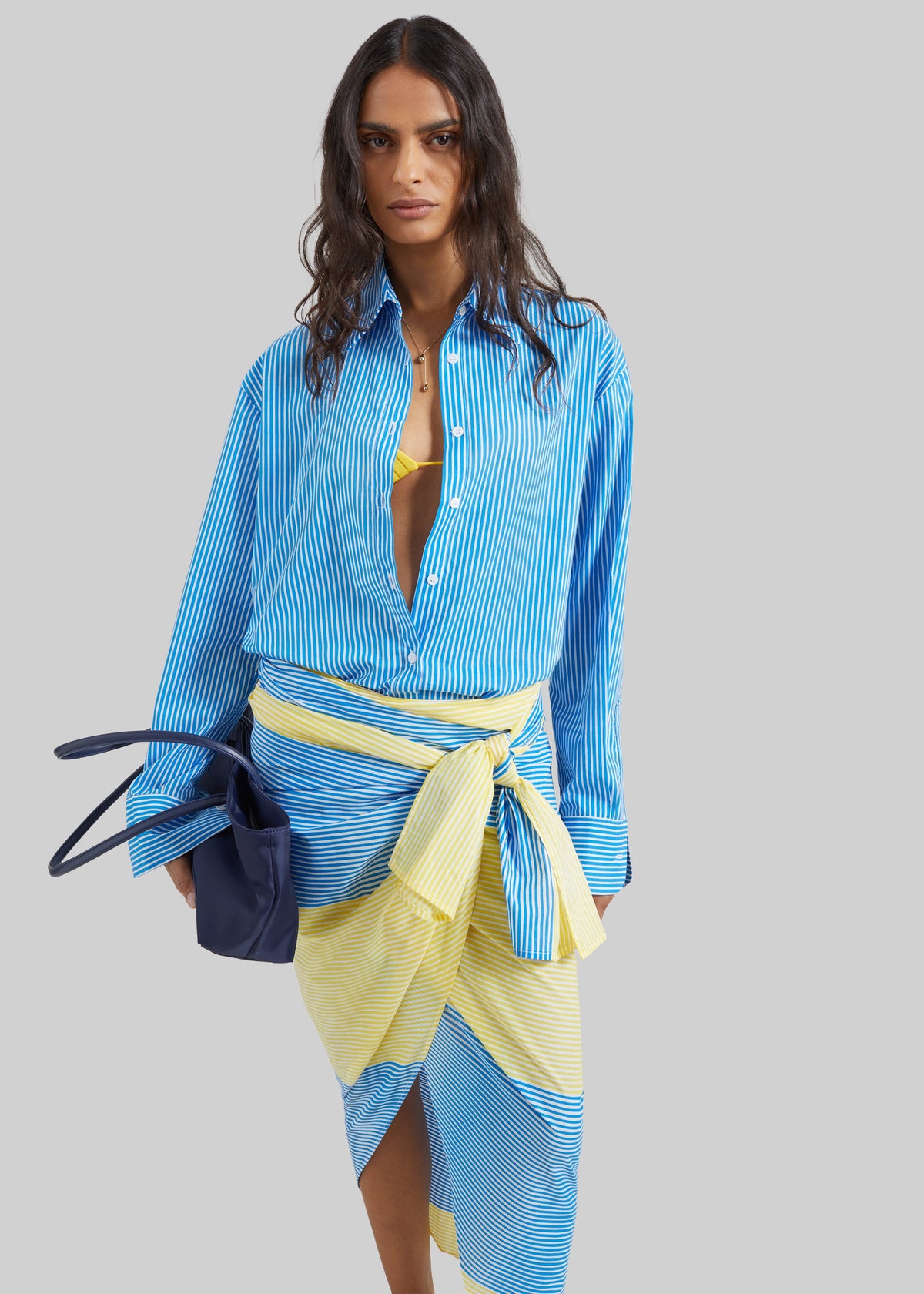 Peri Cotton Shirt - Blue/White Stripe – view 1 of 7