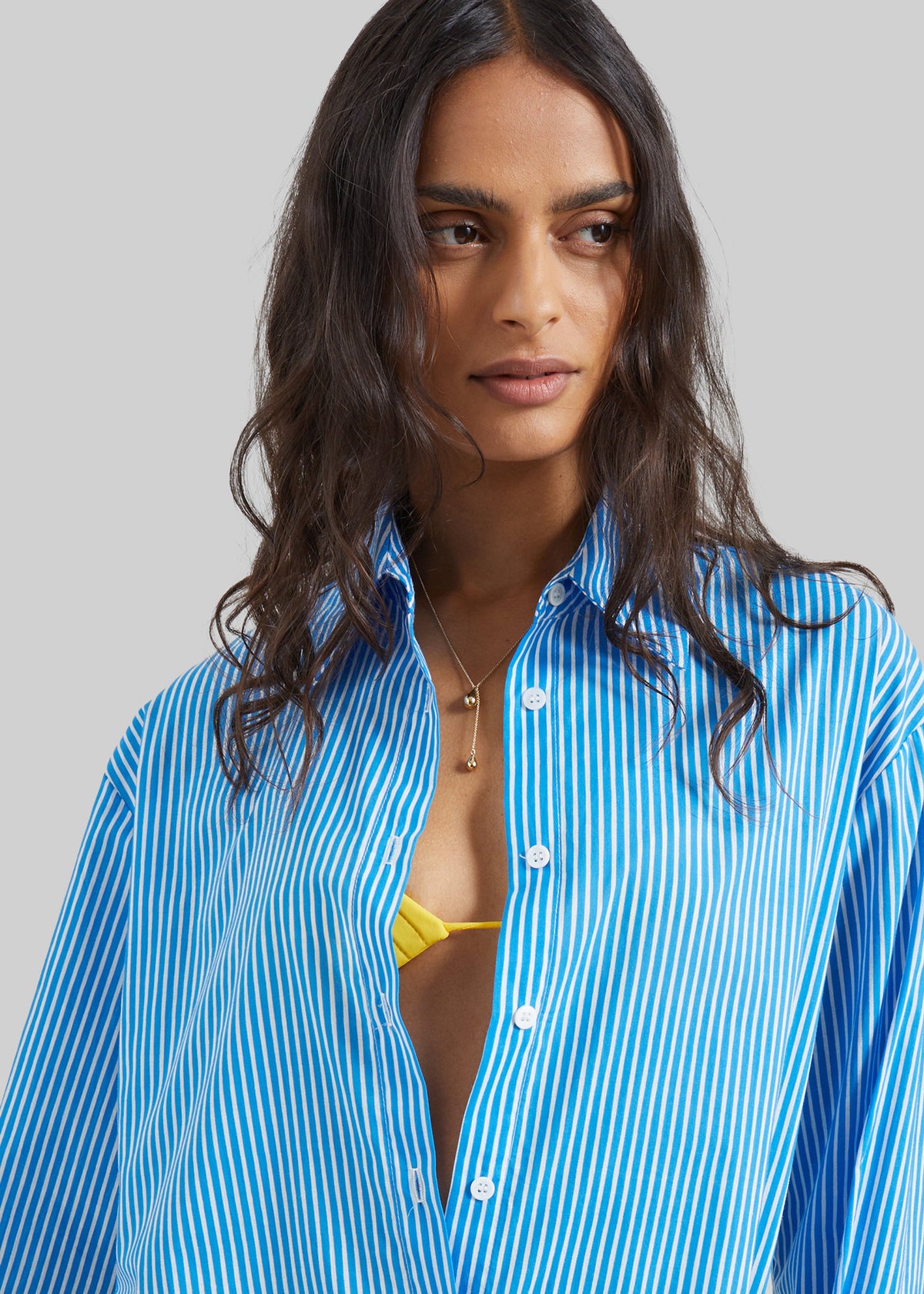 Peri Cotton Shirt - Blue/White Stripe – view 2 of 7