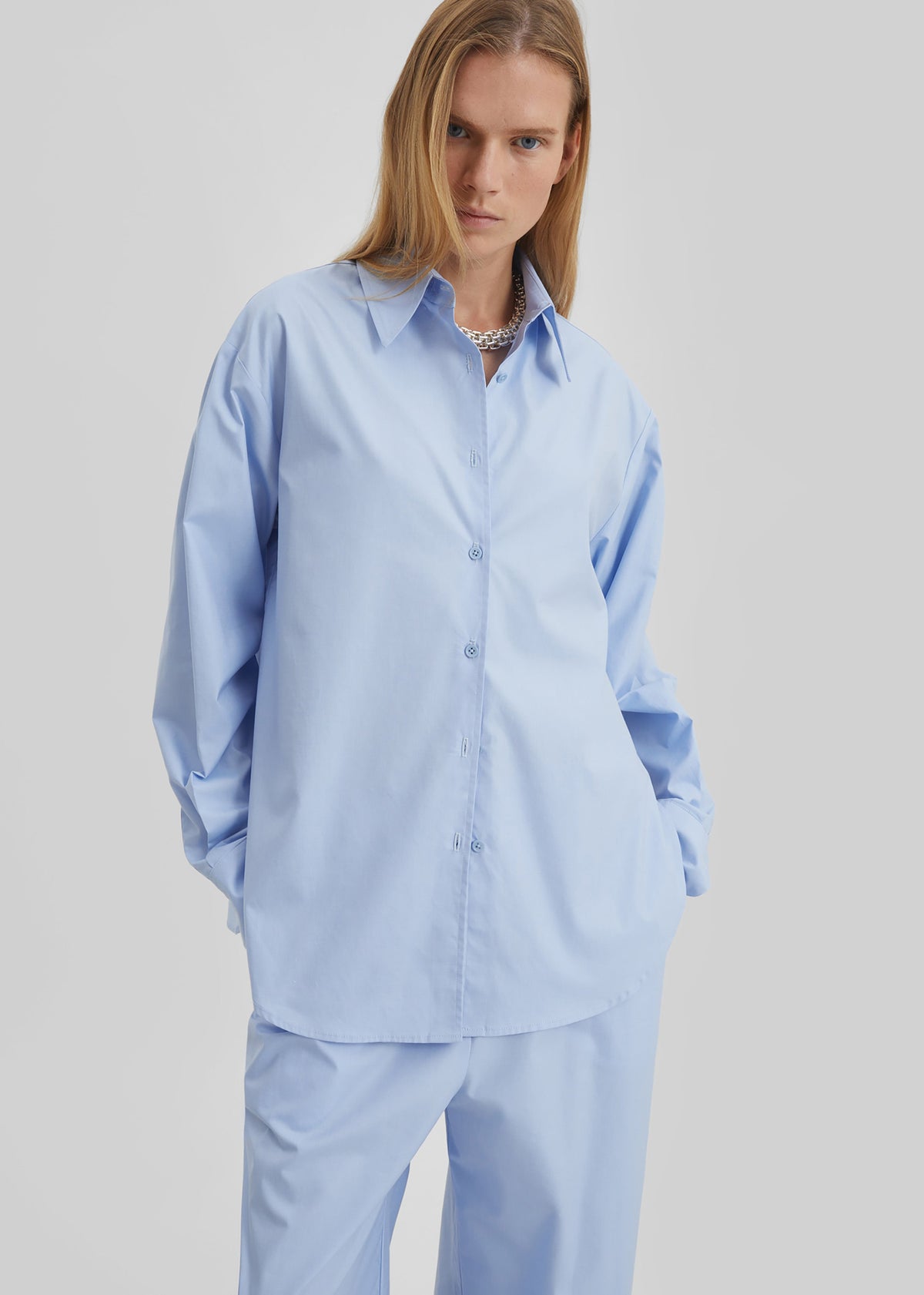 Peri Cotton Shirt - Light Blue – view 4 of 8