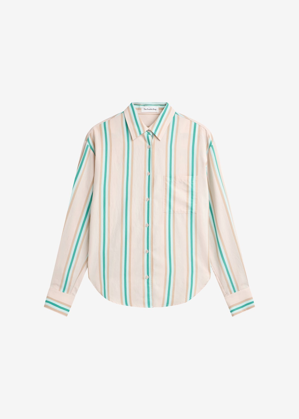 Peri Fluid Shirt - Beige Multi Stripe – view 9 of 9
