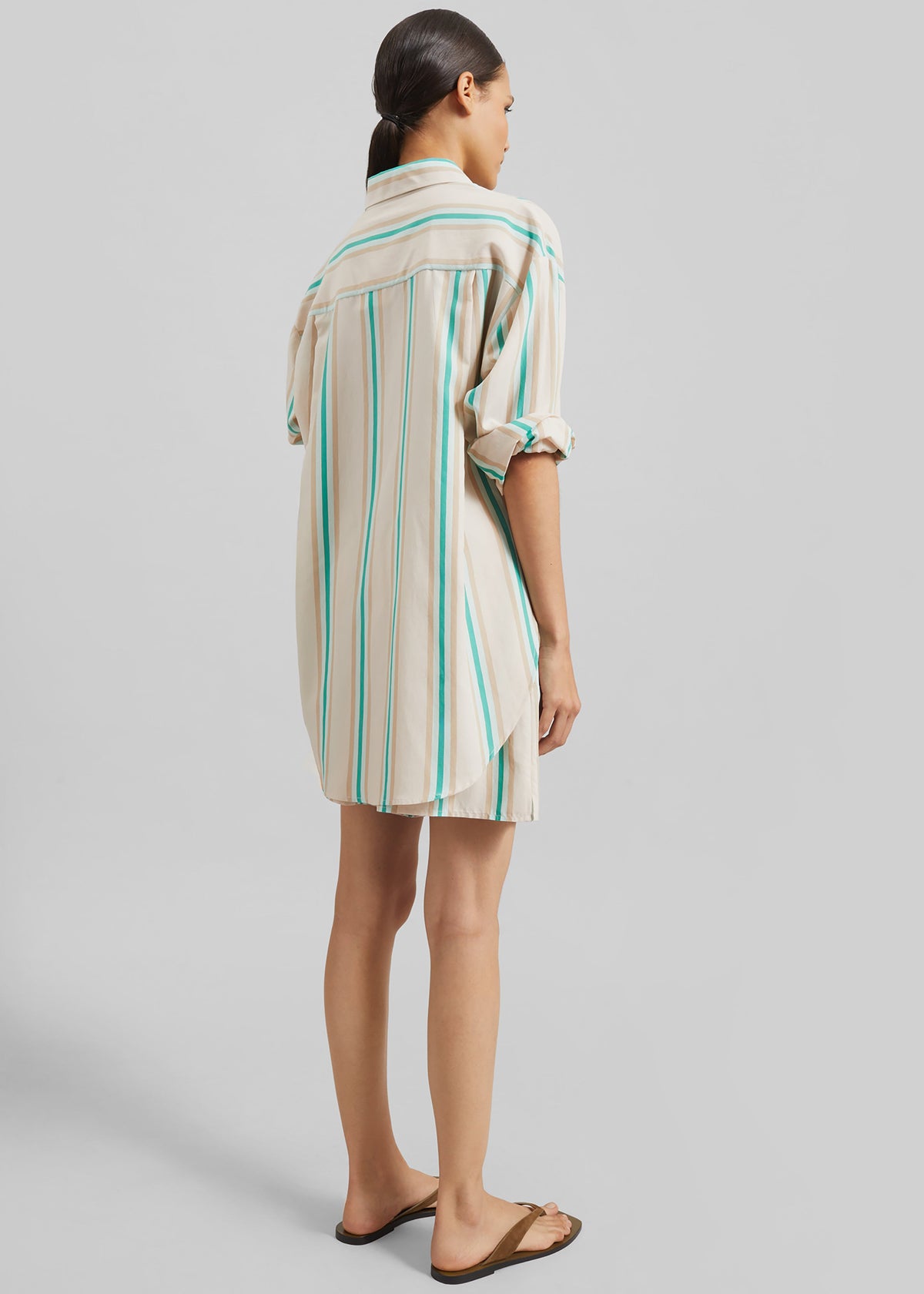 Peri Fluid Shirt - Beige Multi Stripe – view 8 of 9