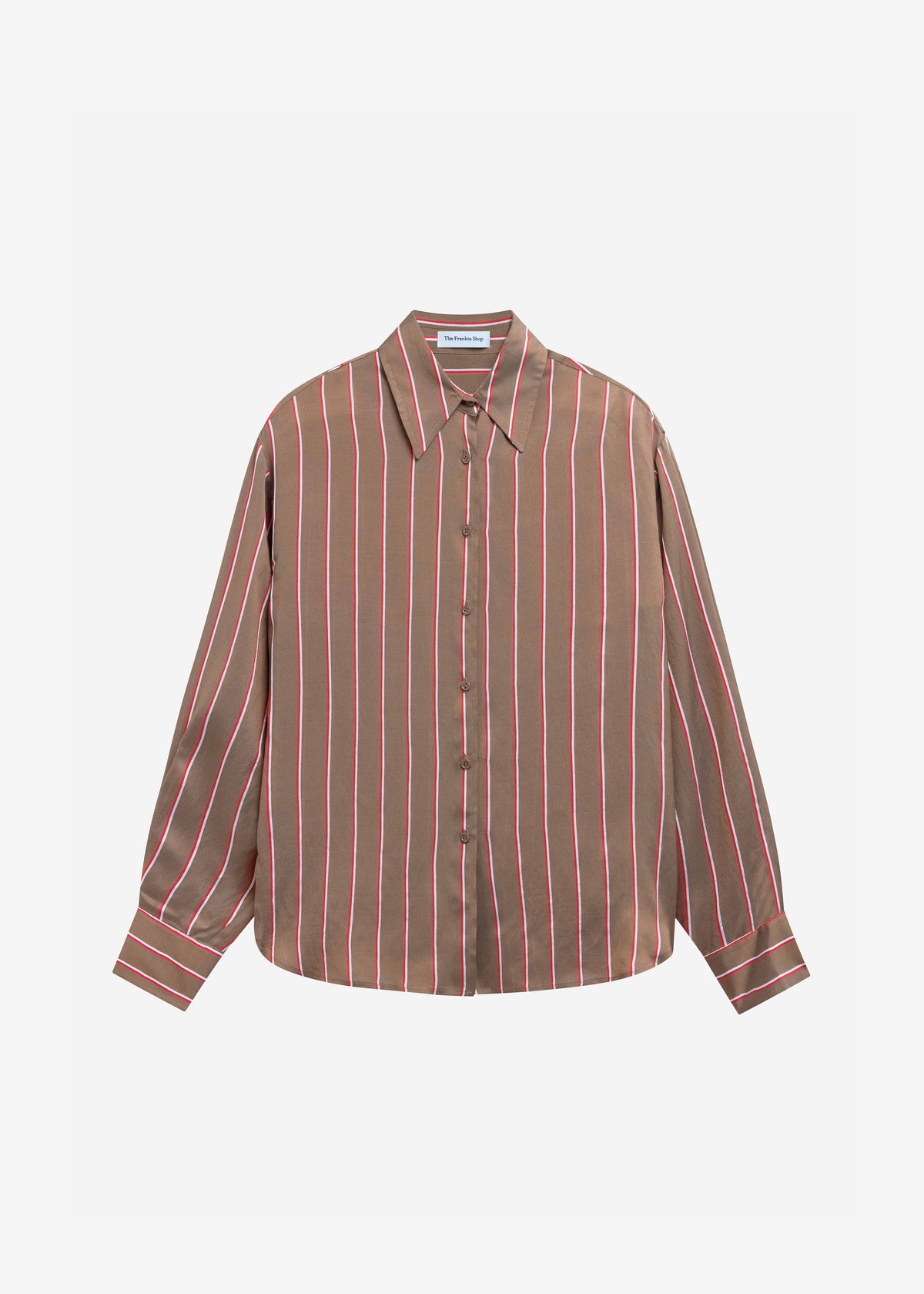 Peri Fluid Shirt - Brown Multi Stripe – view 9 of 9