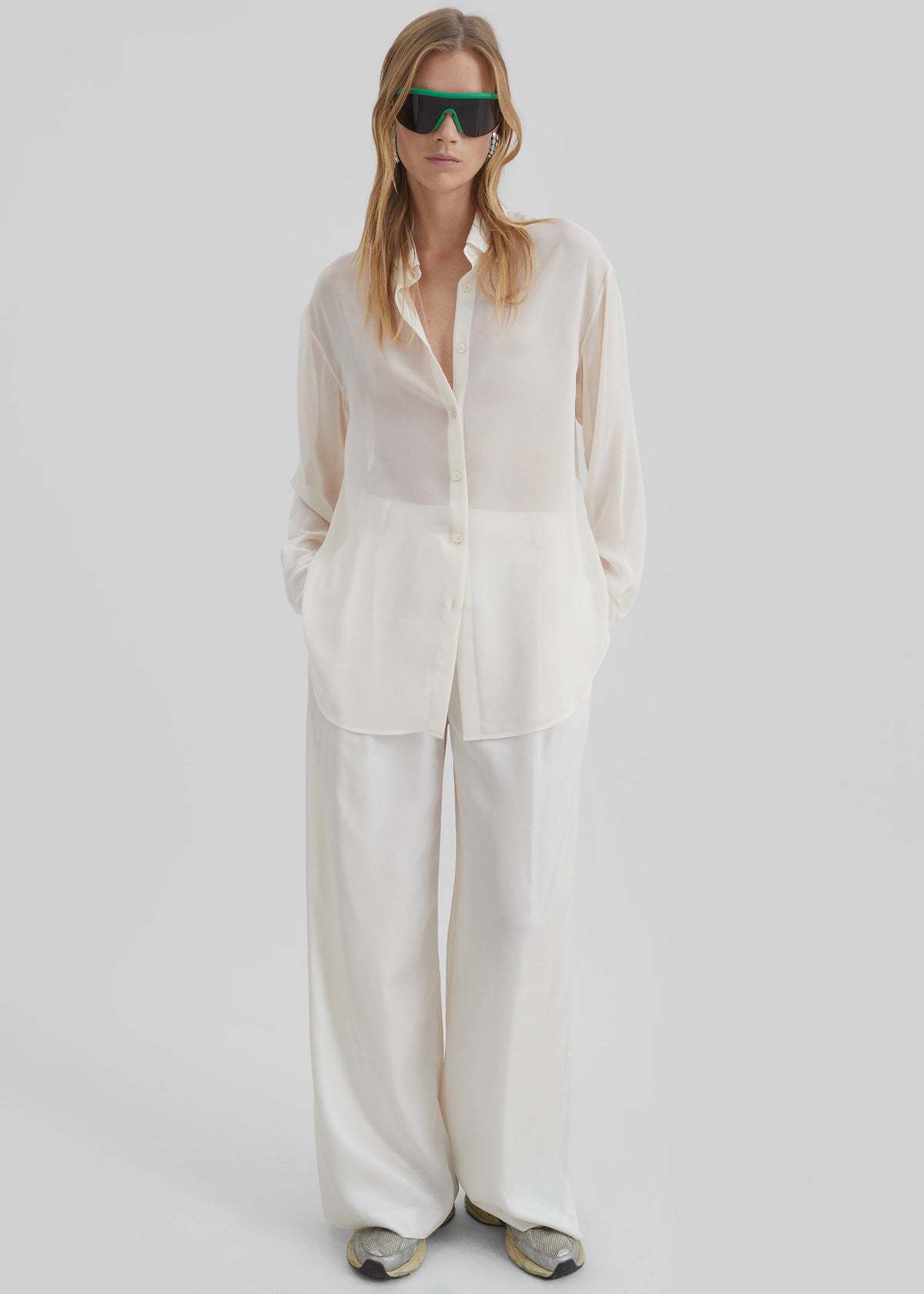 Peri Georgette Shirt - Ivory – view 4 of 8