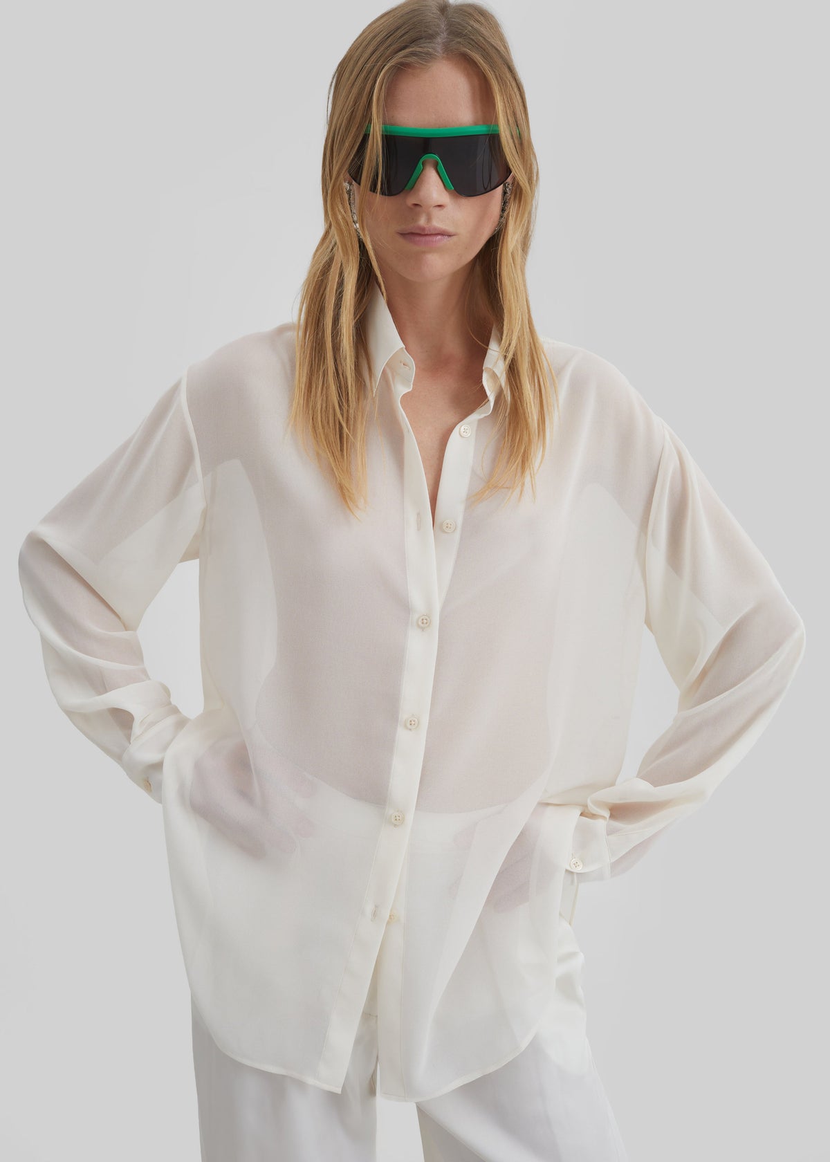 Peri Georgette Shirt - Ivory – view 5 of 8