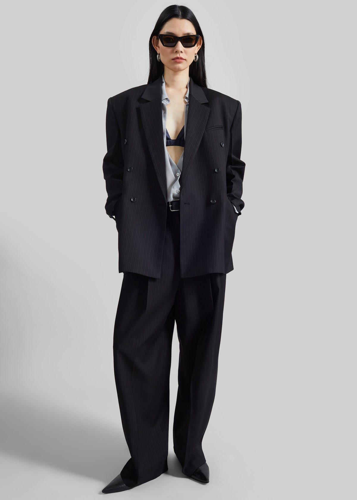 Helmond Pleated Trousers - Black Multi Stripe – view 1 of 9