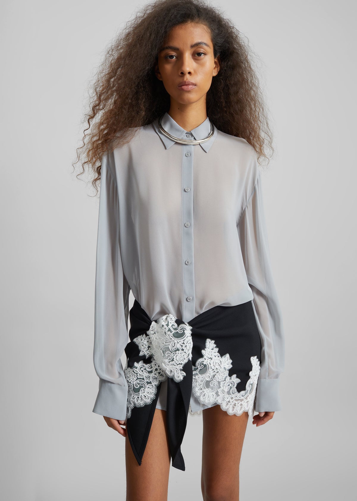 Peri Georgette Shirt - Slate Grey – view 6 of 8