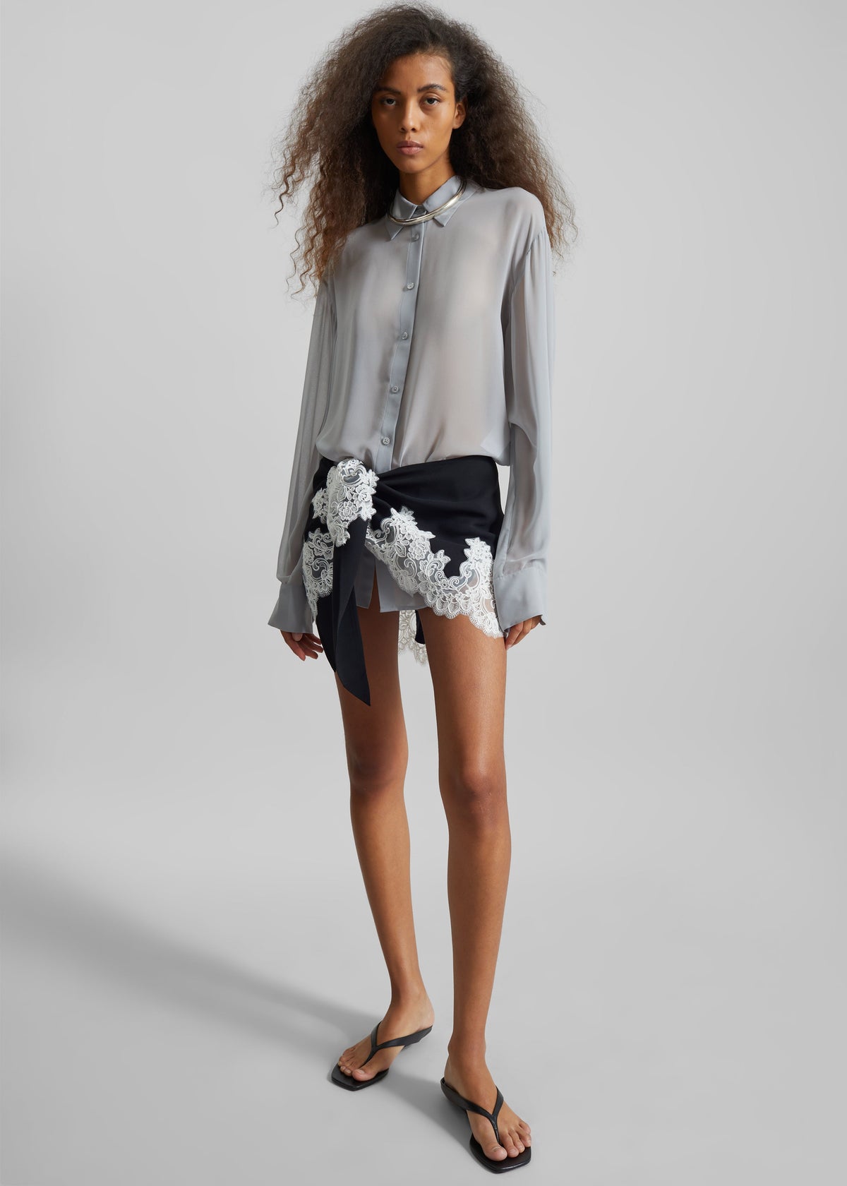 Peri Georgette Shirt - Slate Grey – view 3 of 8