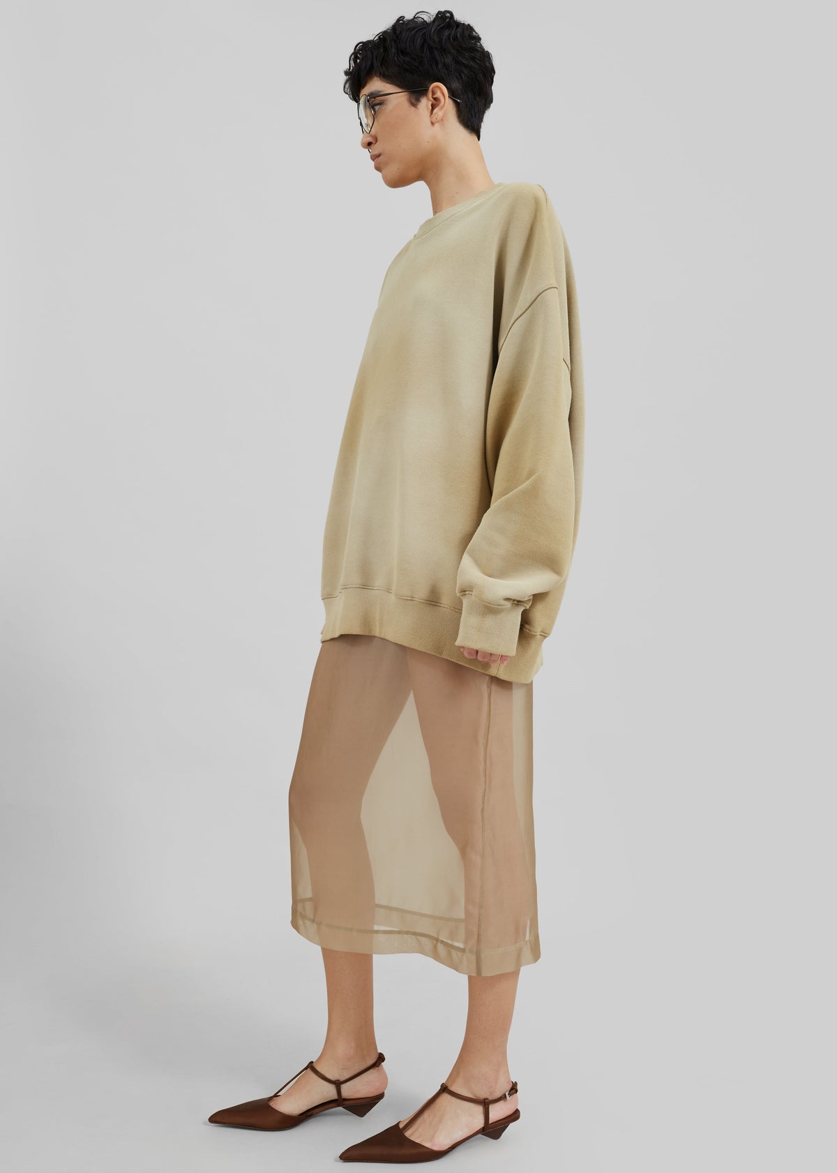 Peri Sheer Midi Skirt - Desert Sand – view 8 of 11