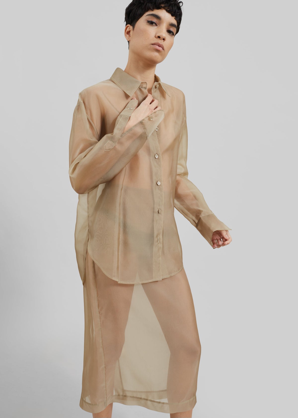 Peri Sheer Midi Skirt - Desert Sand – view 7 of 11
