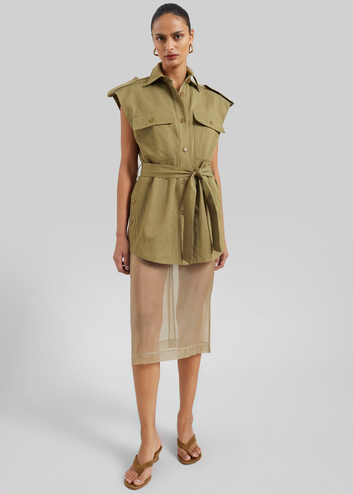 Peri Sheer Midi Skirt - Desert Sand – view 9 of 11