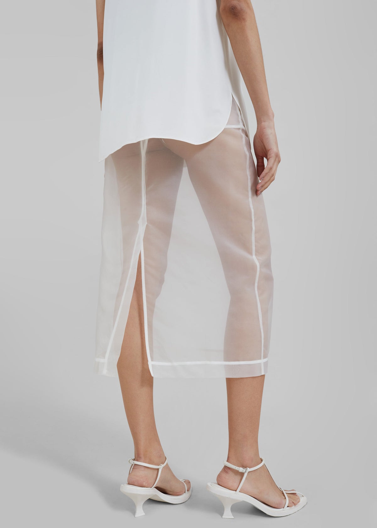Peri Sheer Midi Skirt - White – view 5 of 7
