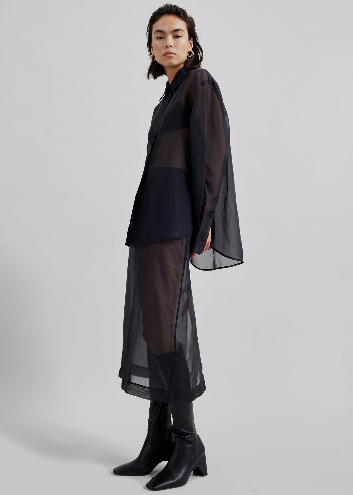 Peri Sheer Shirt - Black – view 9 of 10