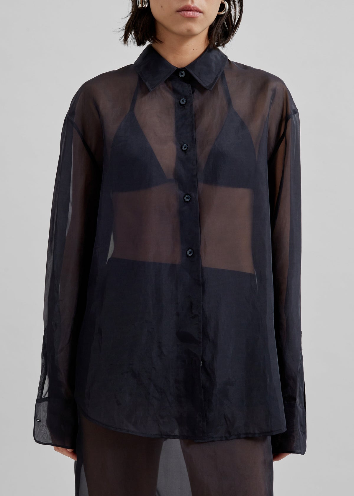 Peri Sheer Shirt - Black – view 5 of 10