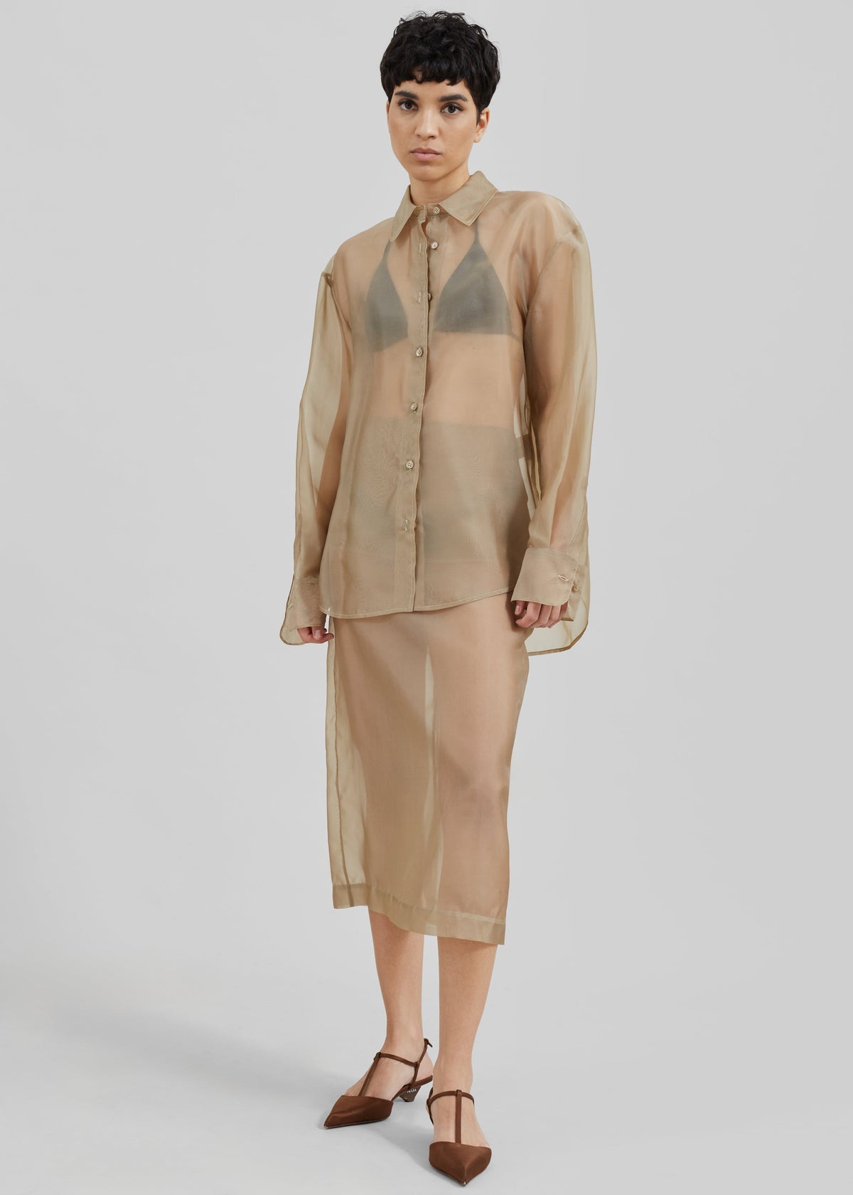 Peri Sheer Shirt - Desert Sand – view 6 of 7