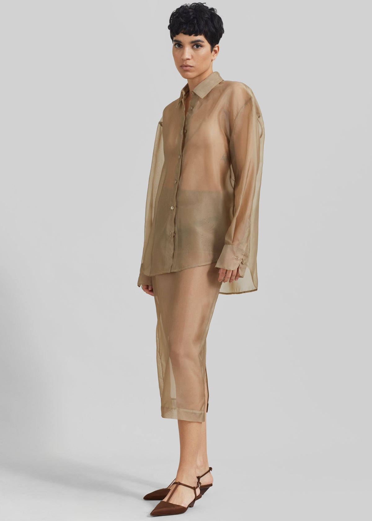 Peri Sheer Shirt - Desert Sand – view 3 of 7
