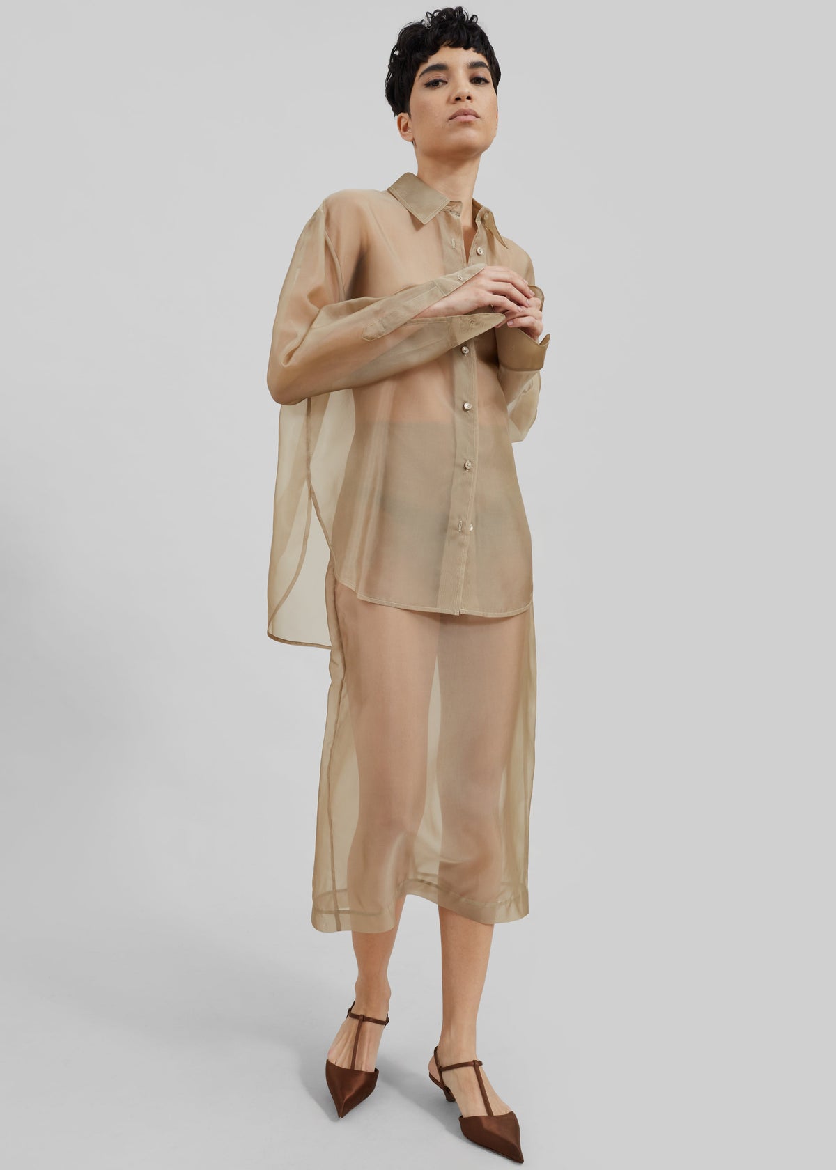 Peri Sheer Shirt - Desert Sand – view 5 of 7