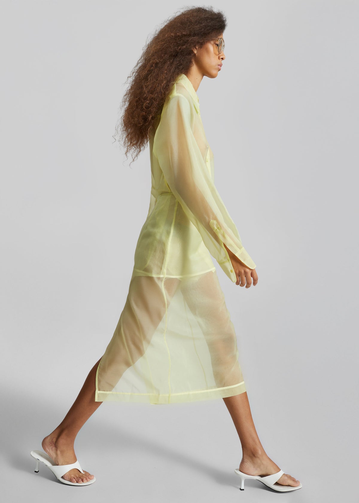 Peri Sheer Shirt - Pale Yellow – view 4 of 6