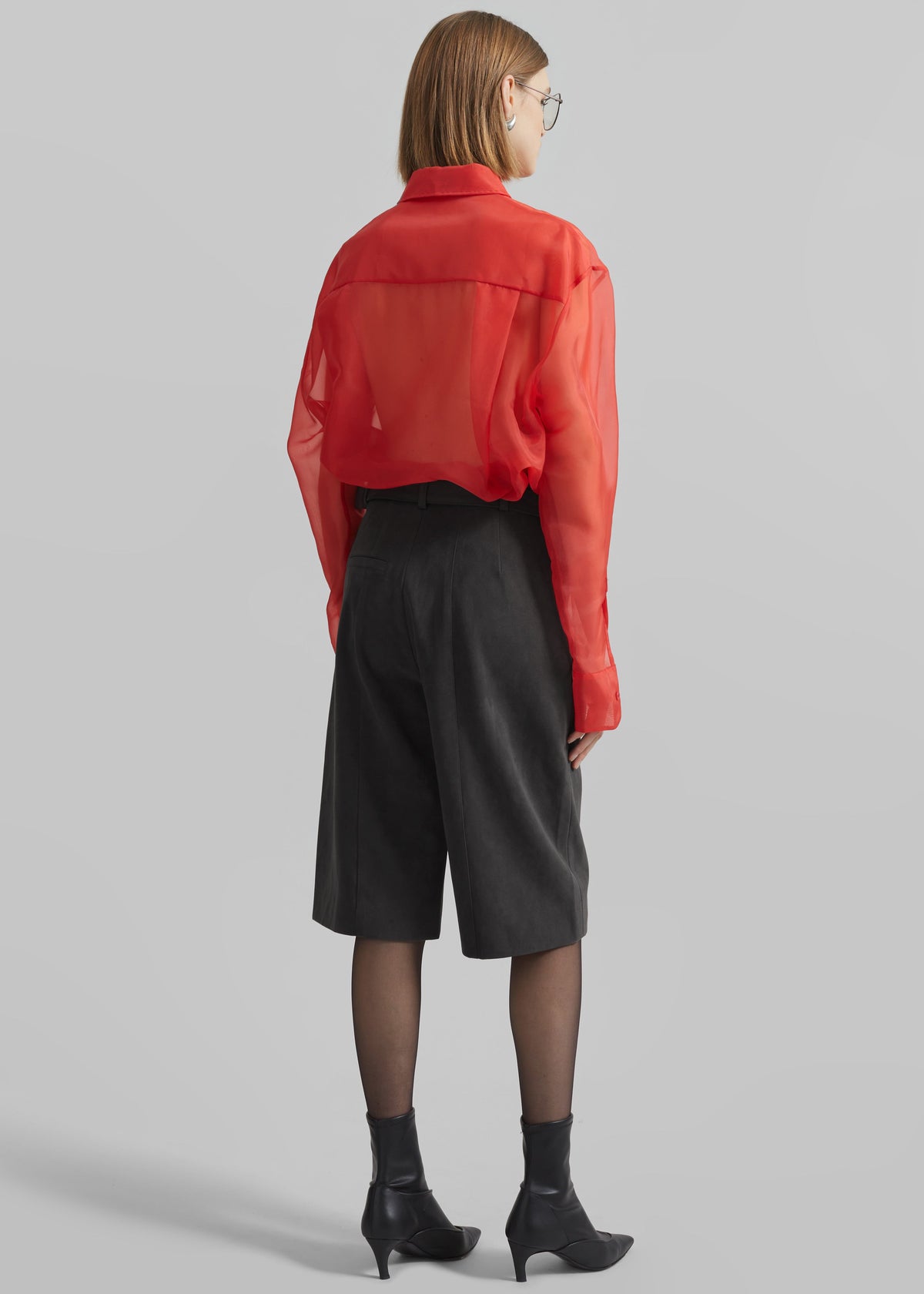 Peri Sheer Shirt - Red – view 9 of 10