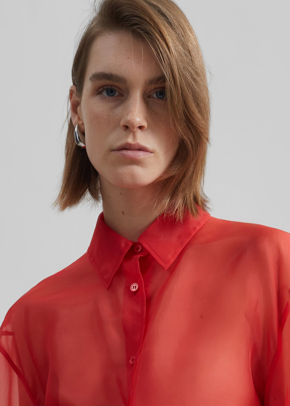 Peri Sheer Shirt - Red – view 4 of 10