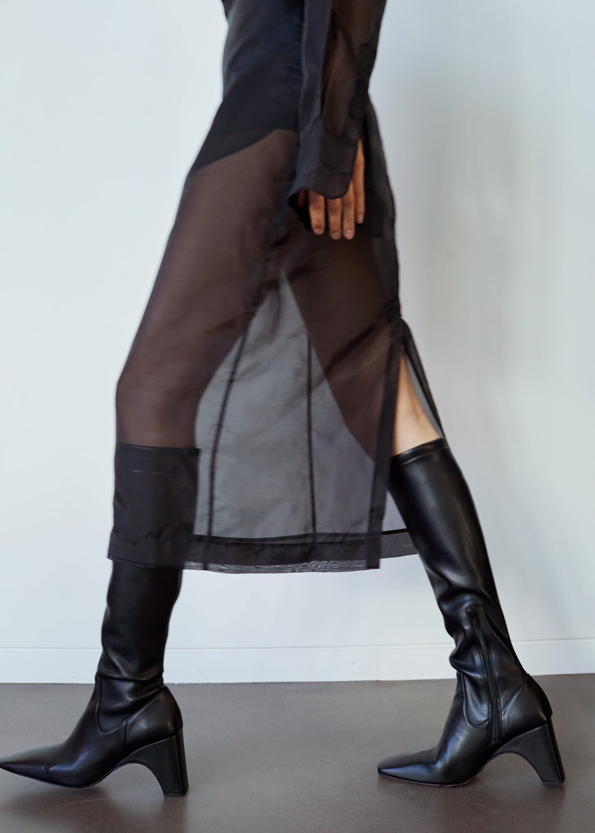 Peri Sheer Midi Skirt - Black – view 1 of 12