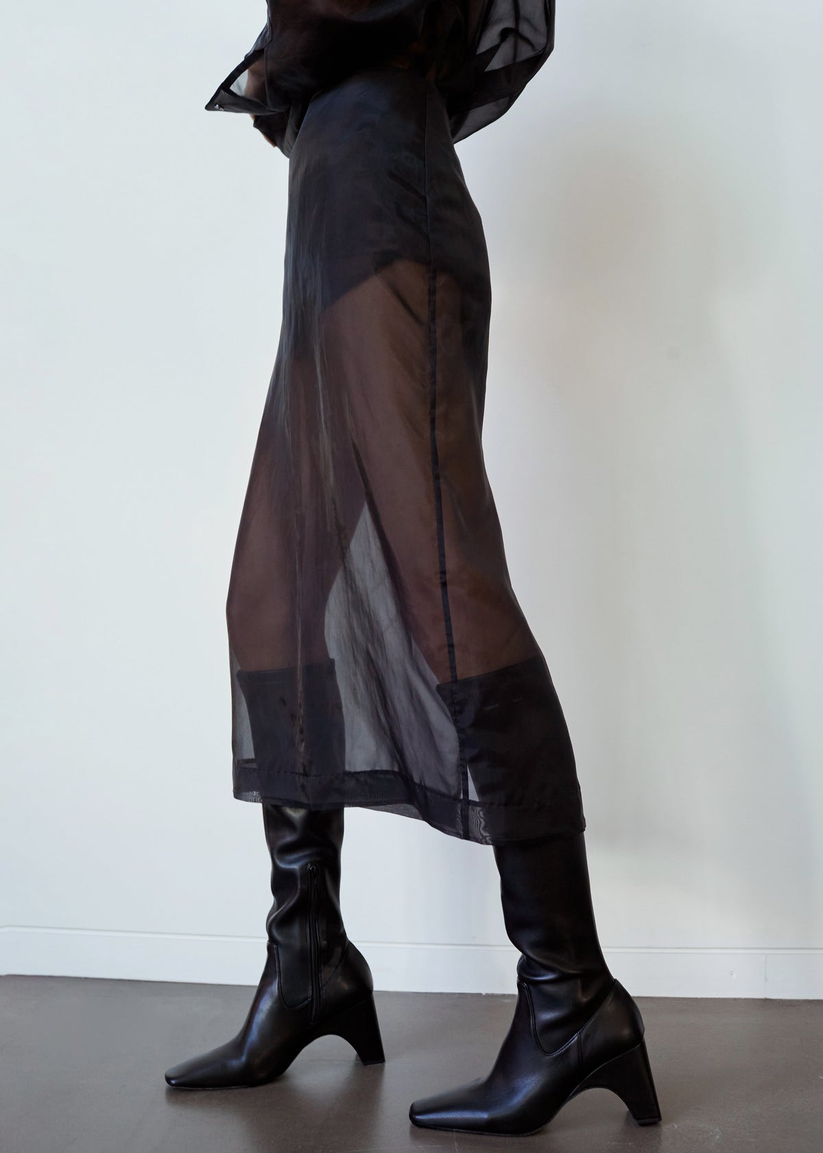 Peri Sheer Midi Skirt - Black – view 8 of 12