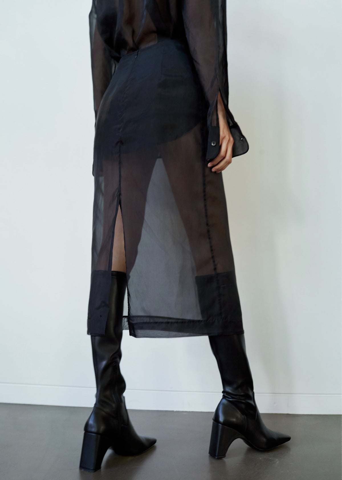 Peri Sheer Midi Skirt - Black – view 11 of 12