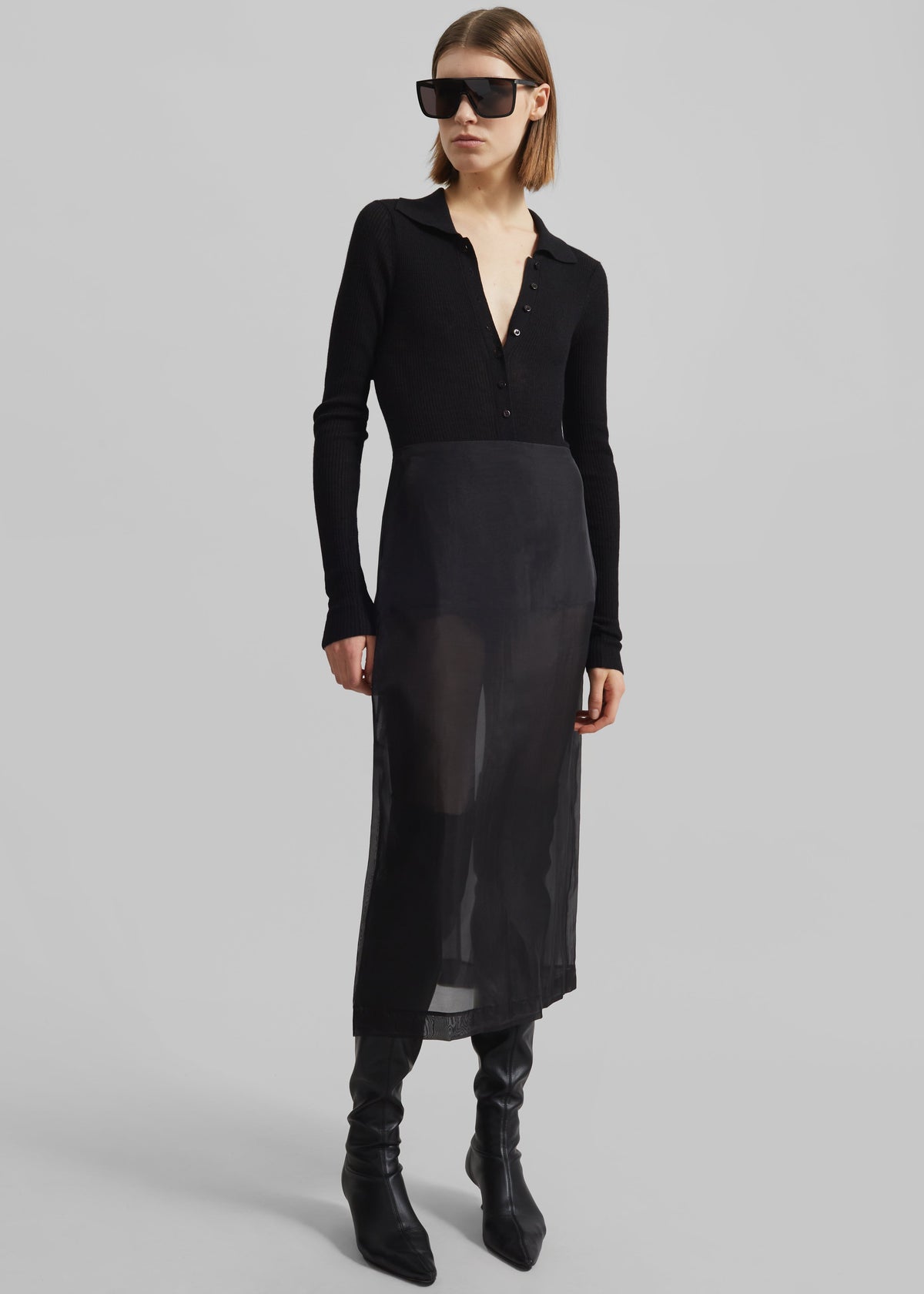 Peri Sheer Midi Skirt - Black – view 10 of 12