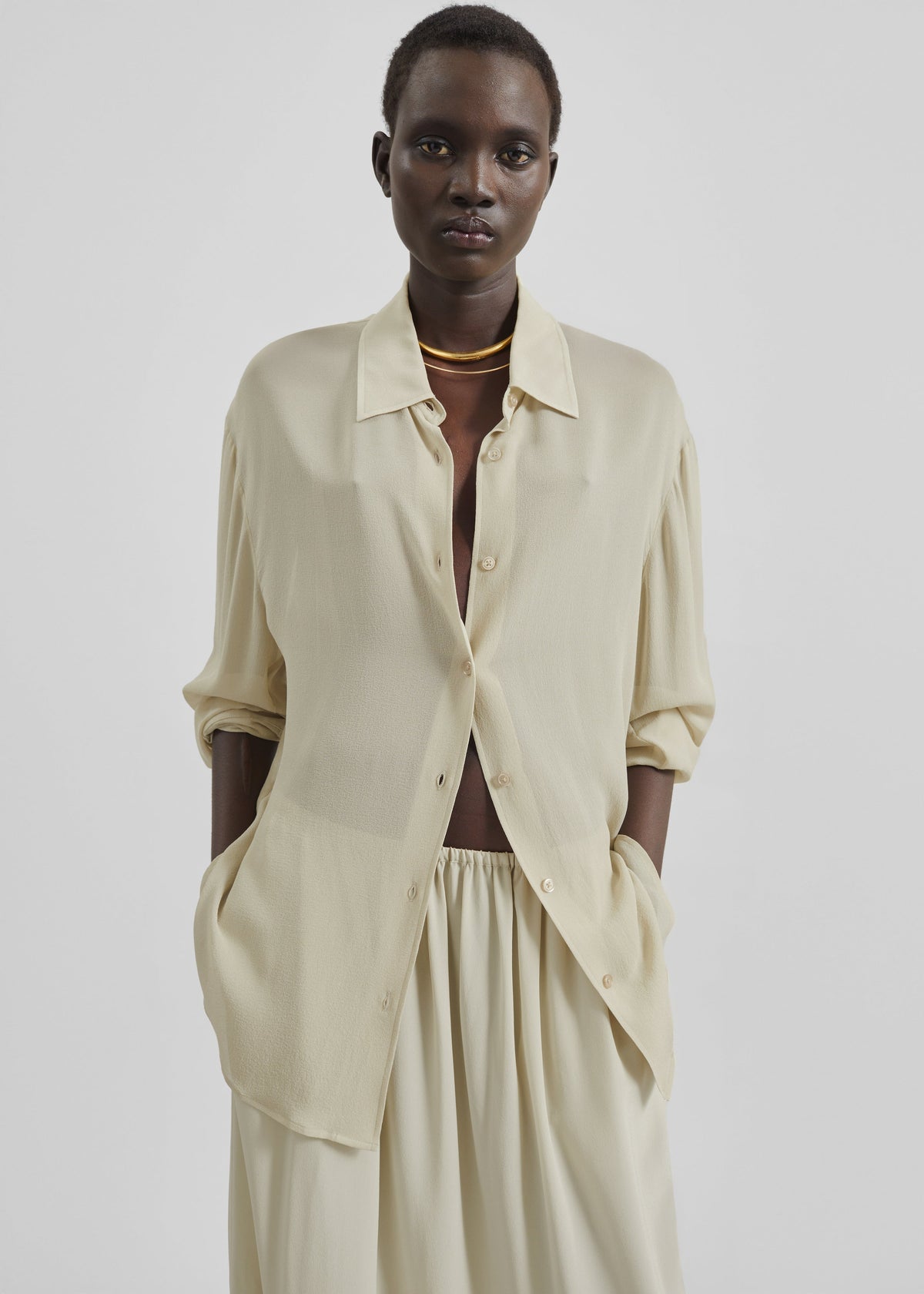 Peri Georgette Shirt - Cement – view 5 of 14