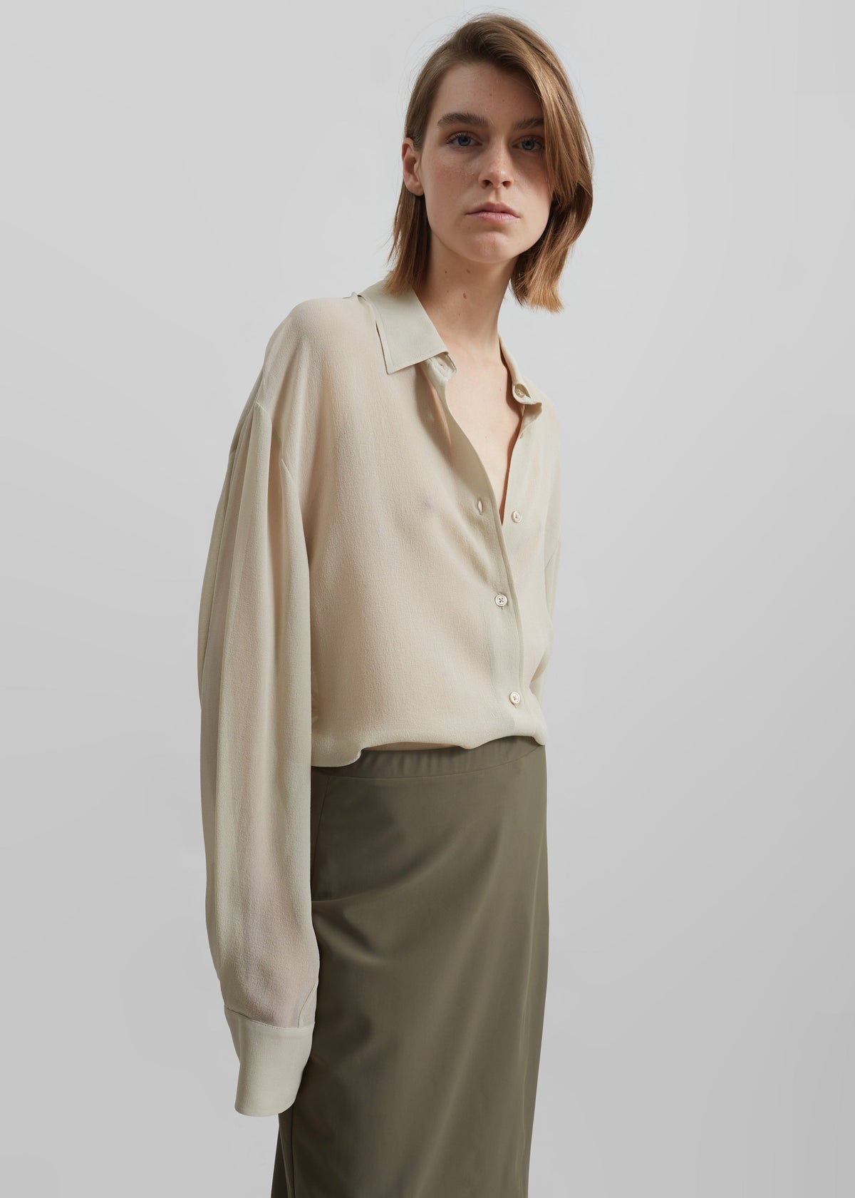 Peri Georgette Shirt - Cement – view 4 of 14