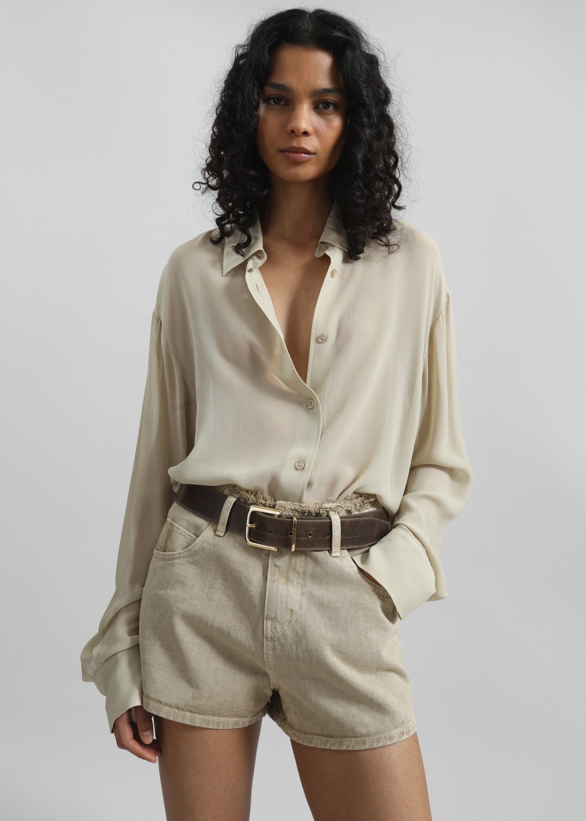 Peri Georgette Shirt - Cement – view 7 of 14