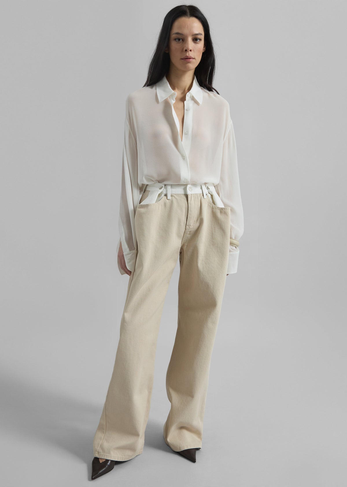 Peri Georgette Shirt - White – view 6 of 8