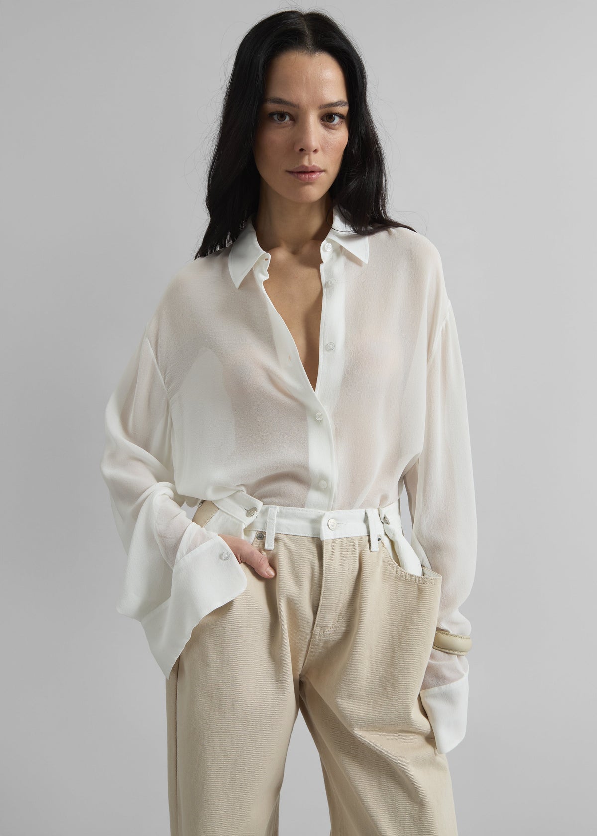 Peri Georgette Shirt - White – view 5 of 8