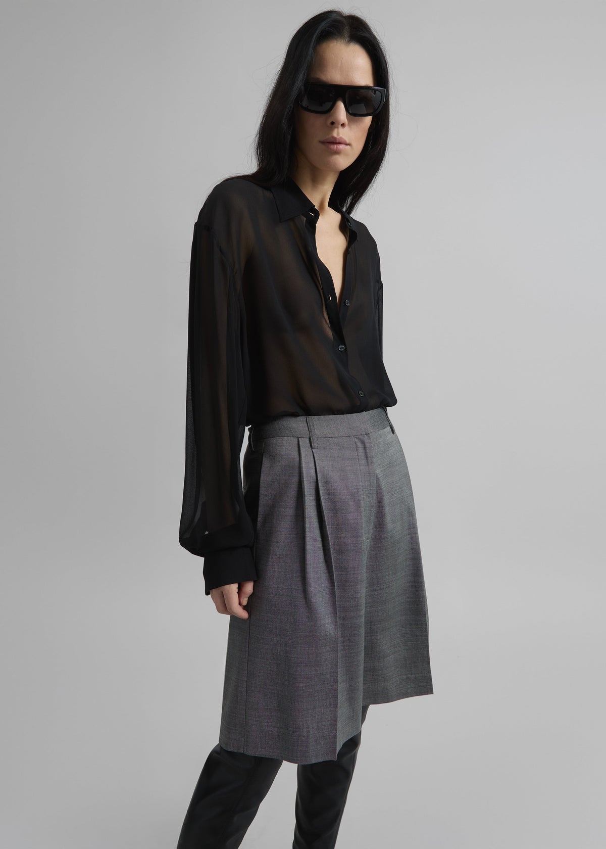 Peri Georgette Shirt - Black – view 9 of 11