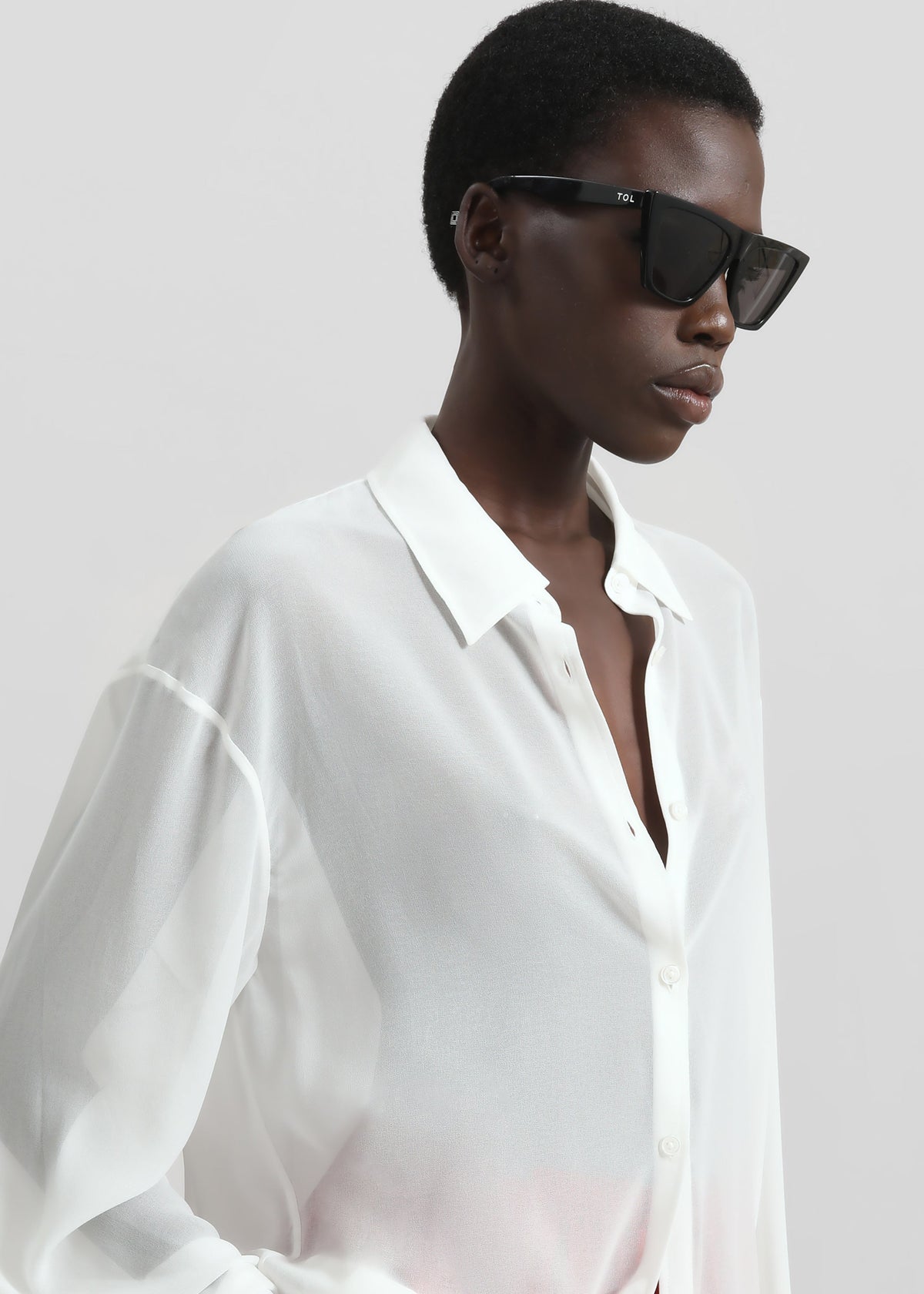 Peri Georgette Shirt - White – view 3 of 8