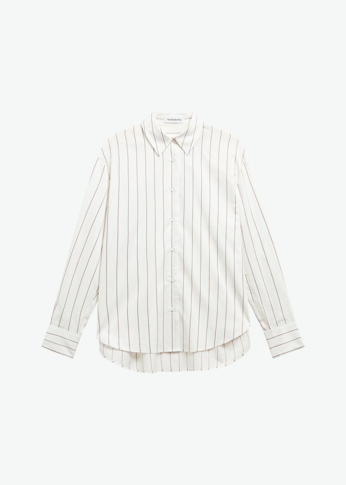 Peri Striped Cotton Shirt - White/Brown Stripe – view 11 of 11