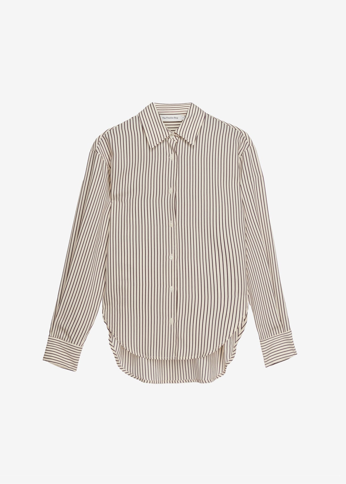 Peri Striped Fluid Shirt - Beige/Brown – view 8 of 8