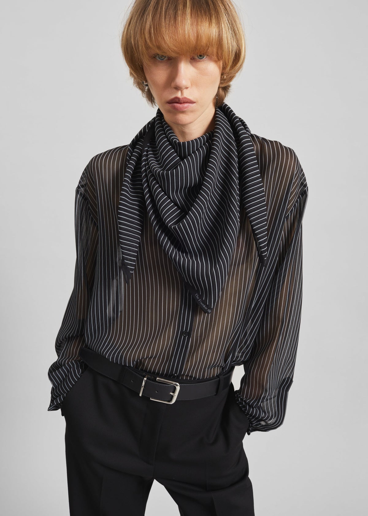 Peri Striped Shirt - Black/White Stripe – view 1 of 10