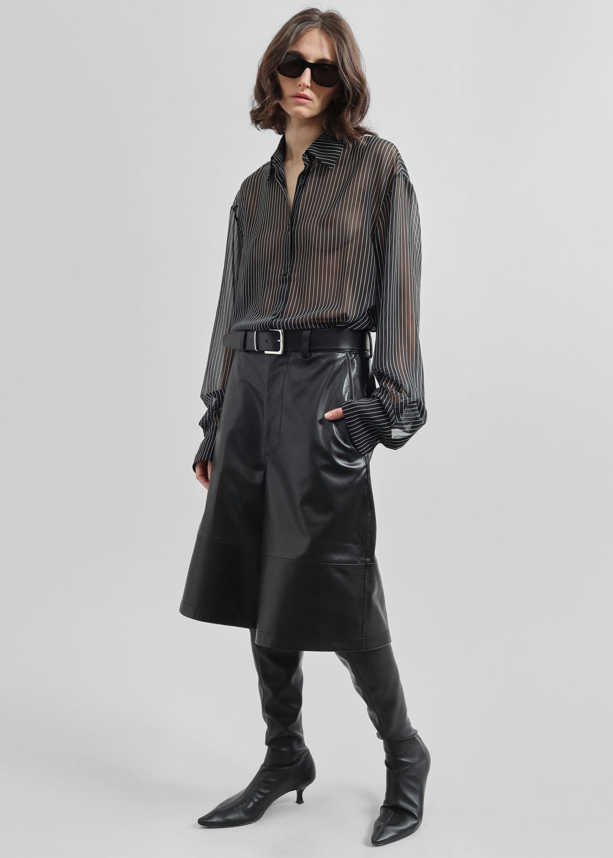 Peri Striped Shirt - Black/White Stripe – view 2 of 10