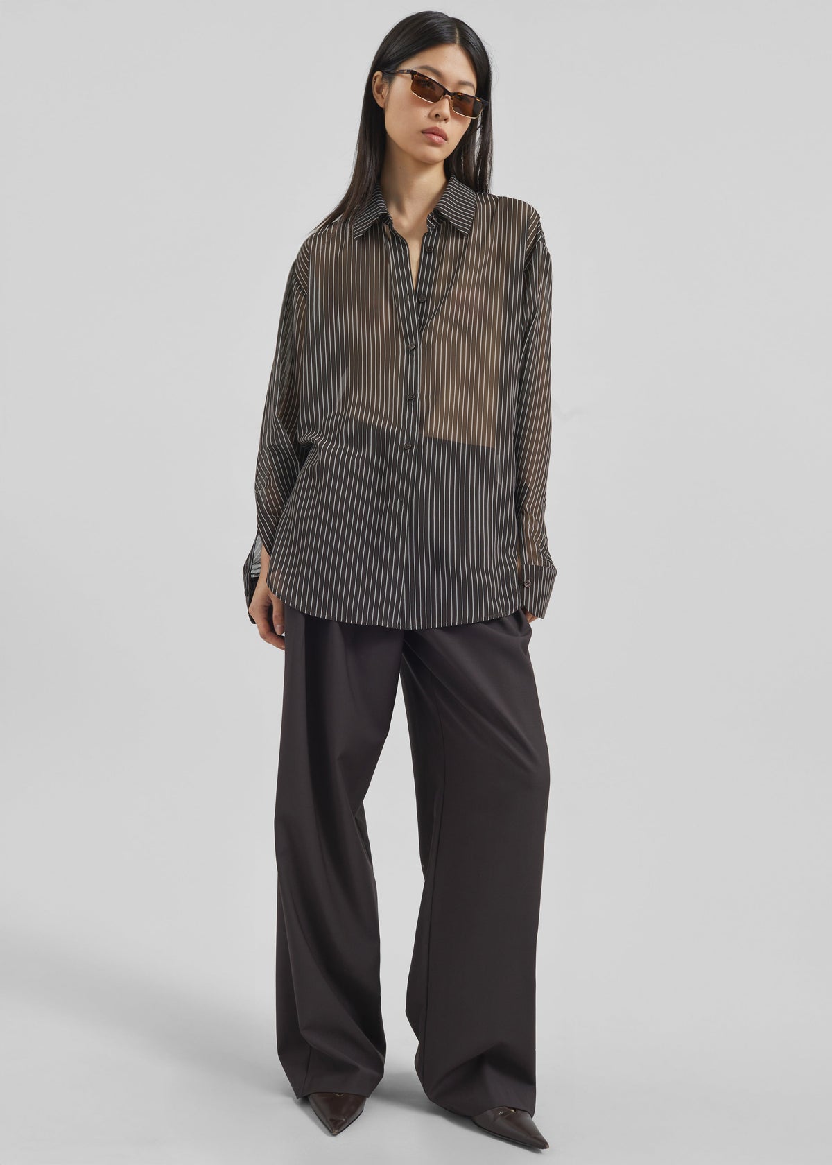 Peri Striped Shirt - Brown/White Stripe – view 2 of 11