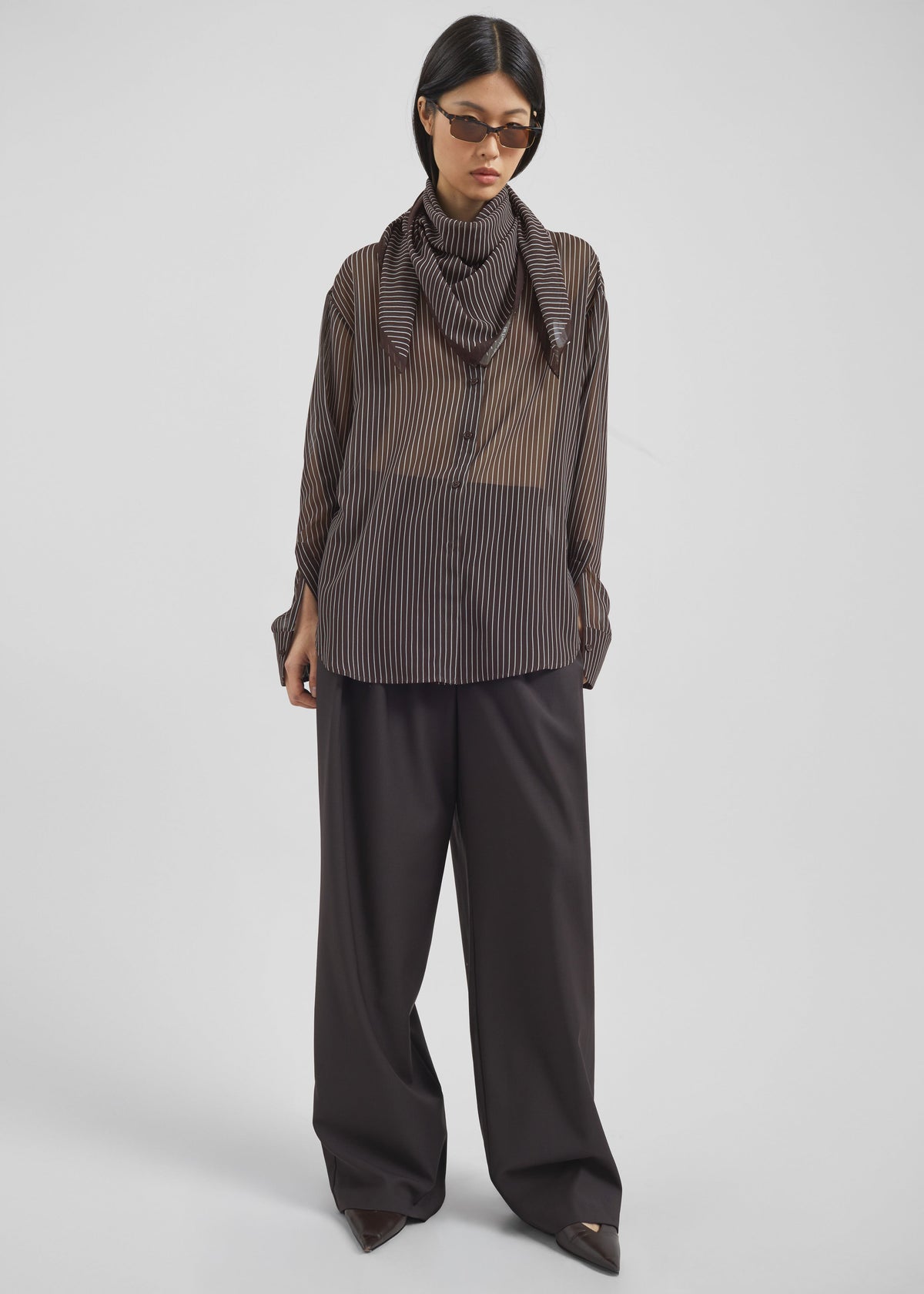 Peri Striped Shirt - Brown/White Stripe – view 6 of 11