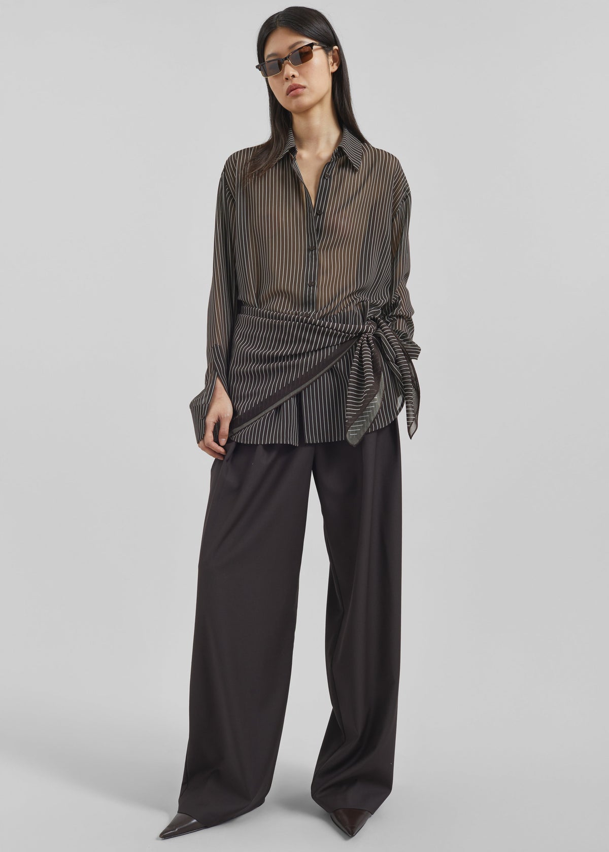 Peri Striped Shirt - Brown/White Stripe – view 7 of 11