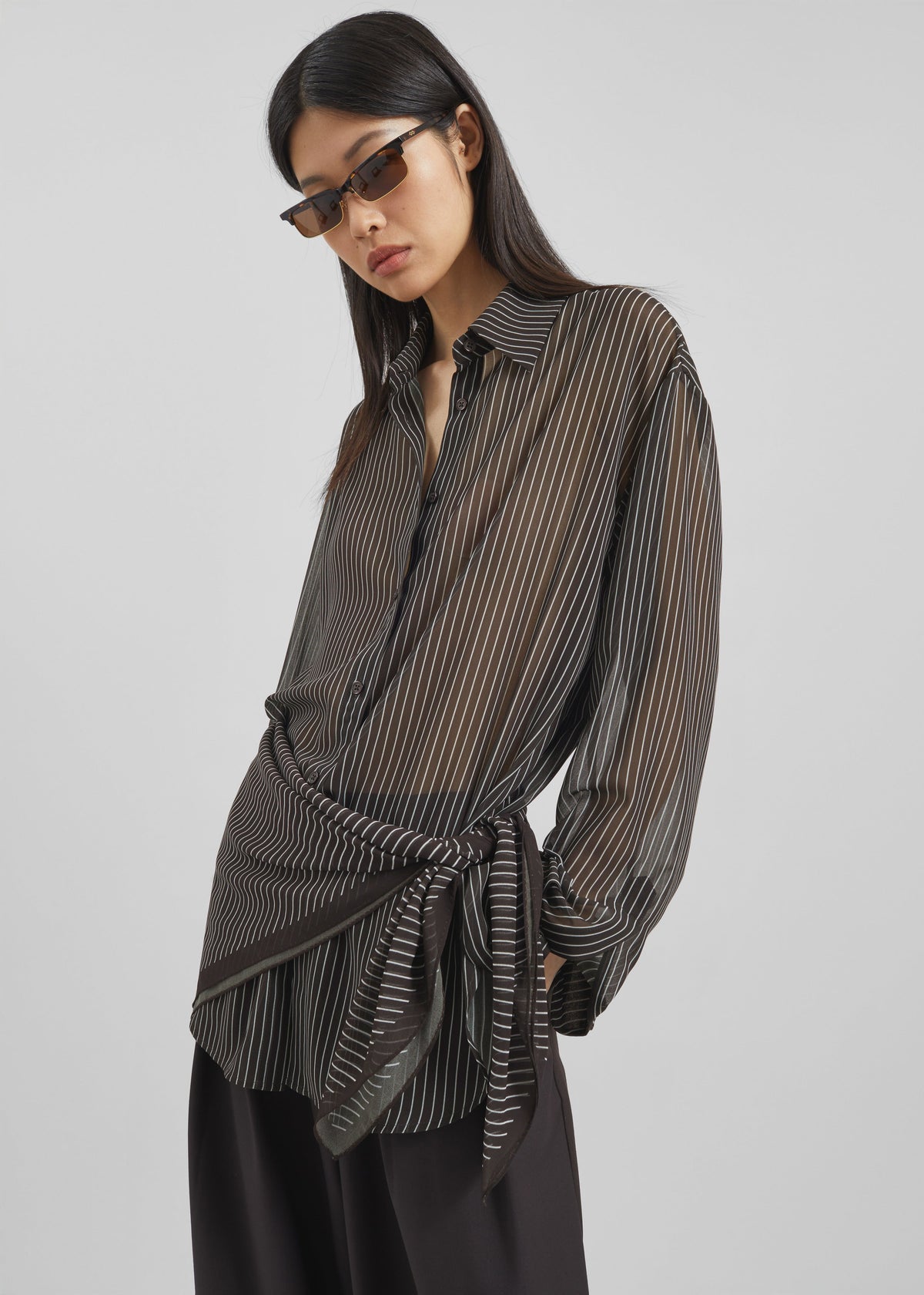 Peri Striped Shirt - Brown/White Stripe – view 1 of 11