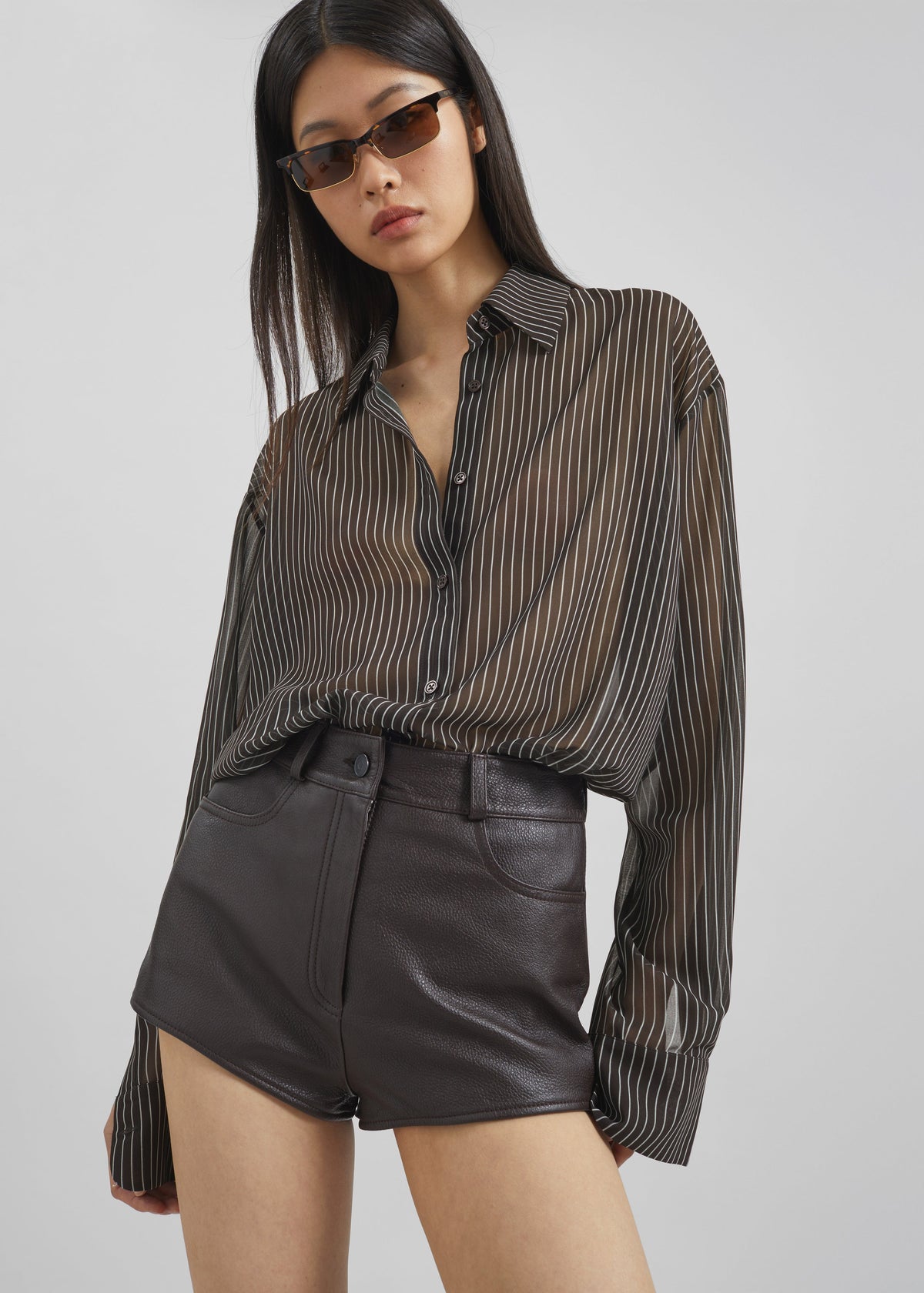 Peri Striped Shirt - Brown/White Stripe – view 3 of 11
