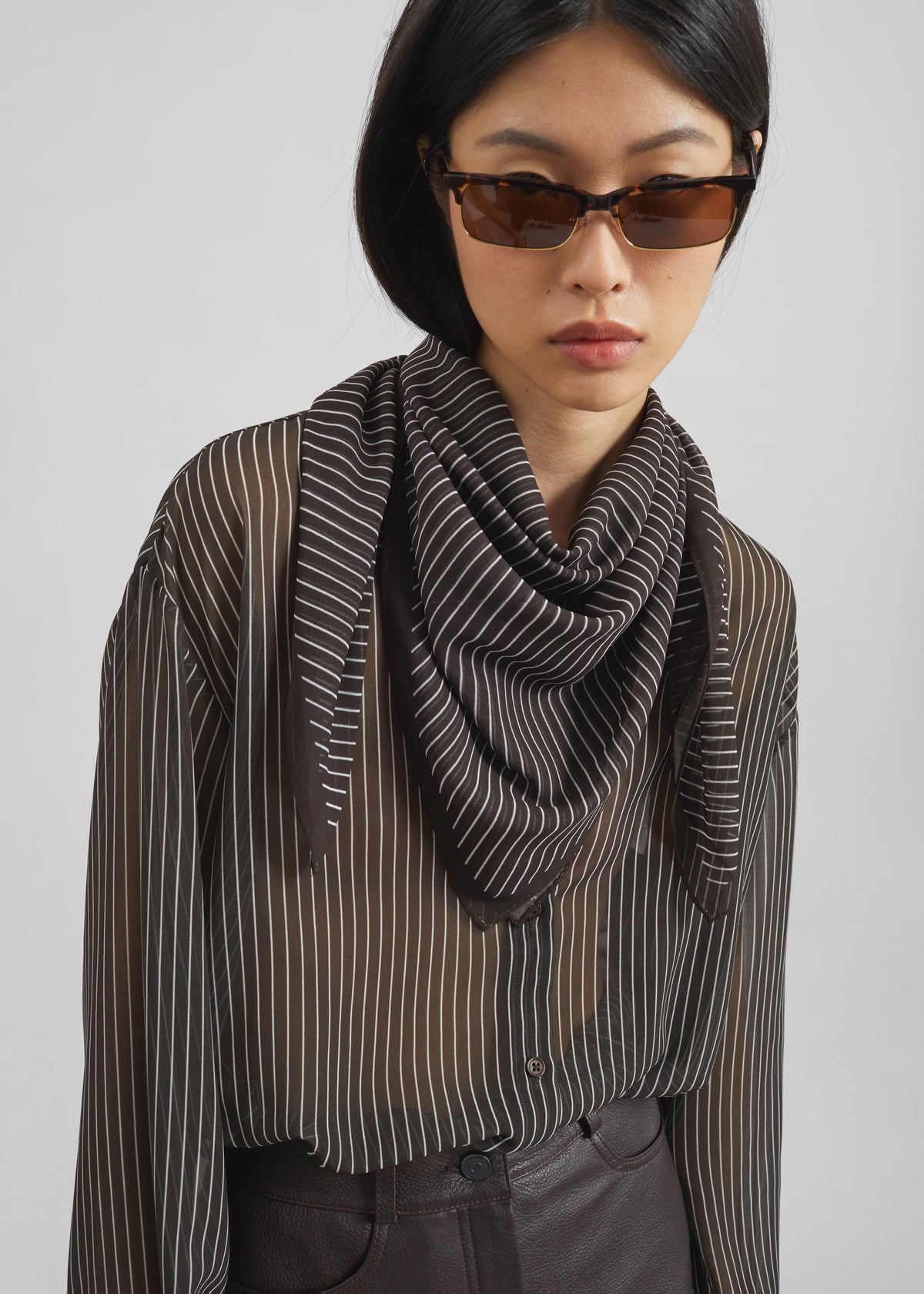 Peri Striped Shirt - Brown/White Stripe – view 4 of 11