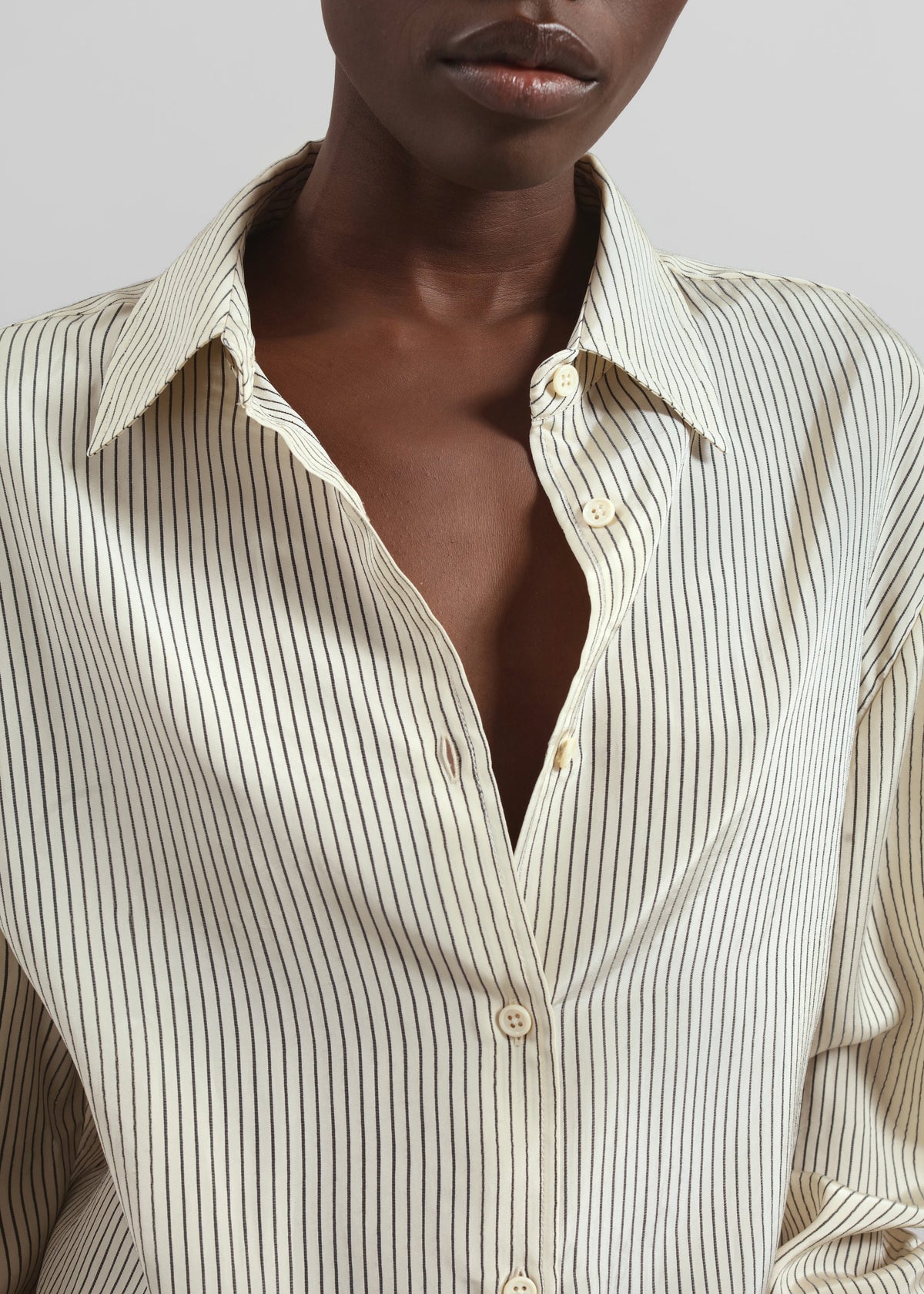 Peri Striped Shirt - Ivory/Black – view 3 of 9