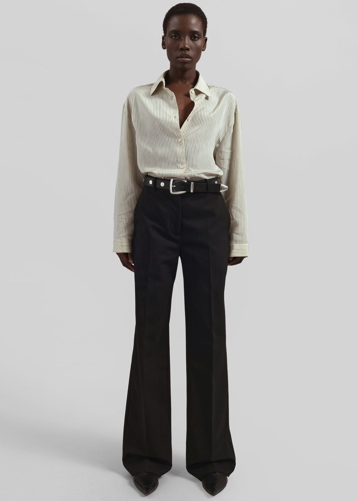 Peri Striped Shirt - Ivory/Black – view 2 of 9